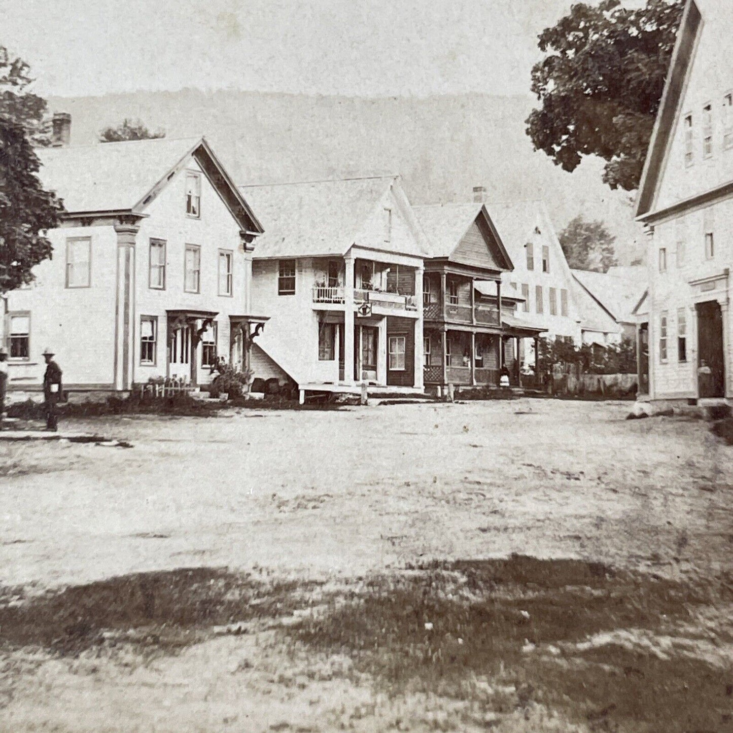 South Main Street Jamaica Vermont Stereoview Antique c1865 X1573