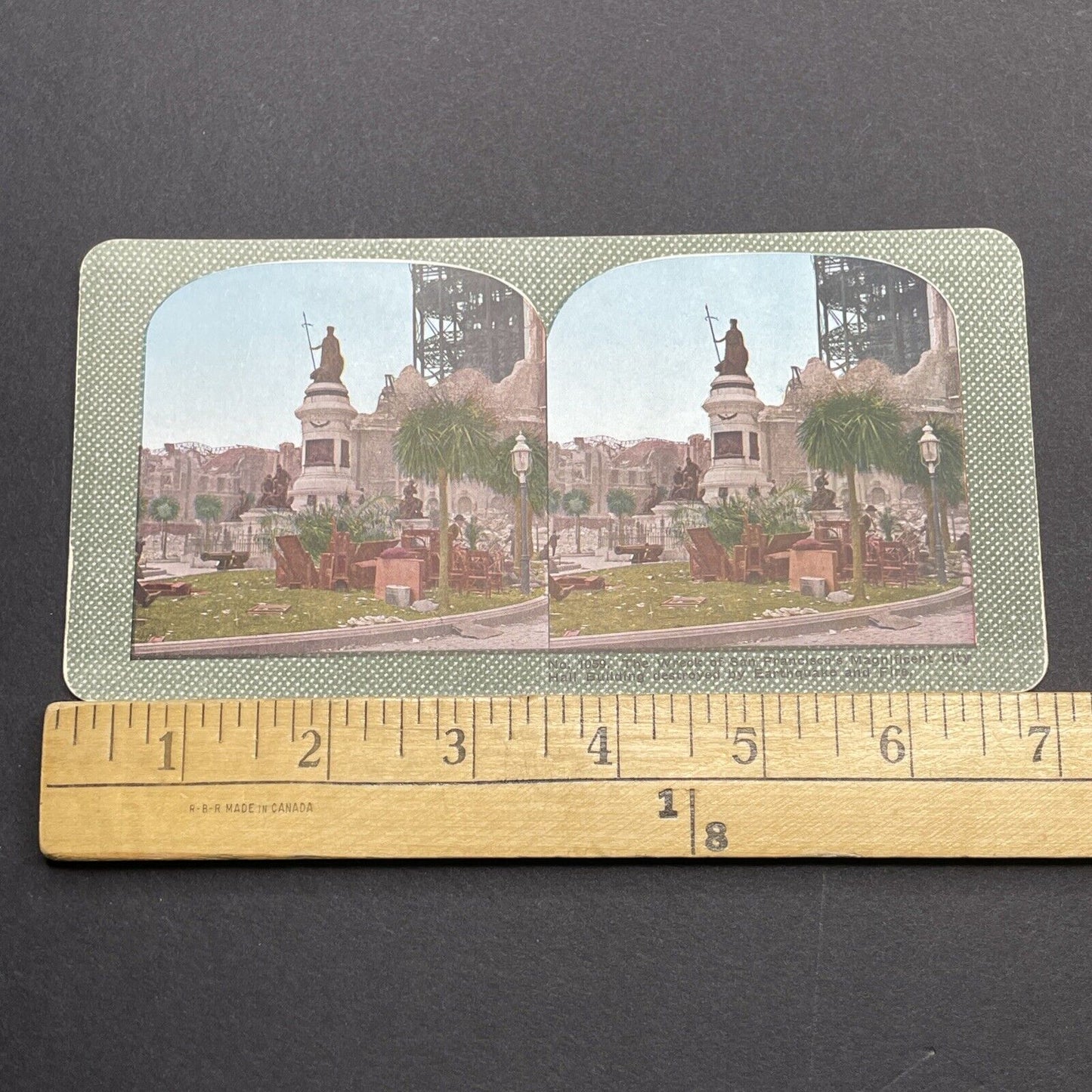 Antique 1910s San Francisco Earthquake Cityh Hall Stereoview Photo Card 2300-58