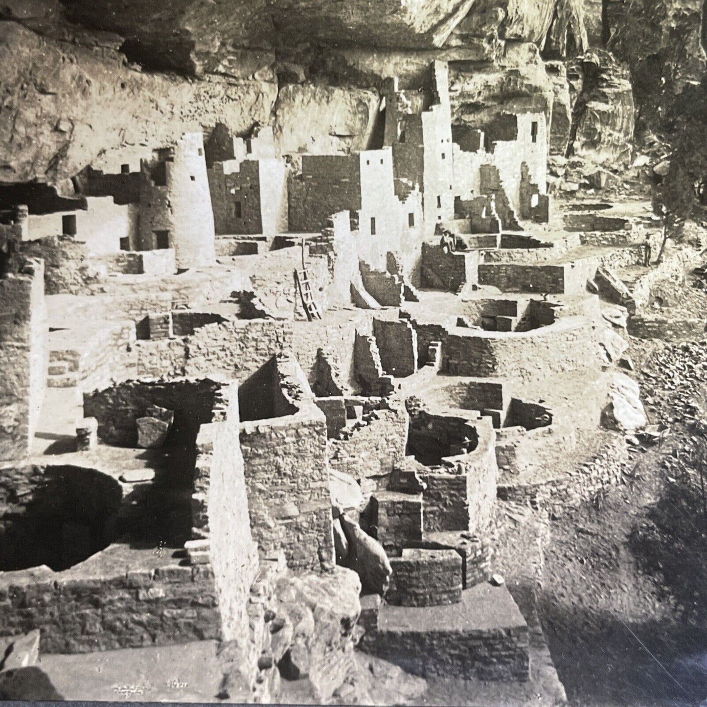 Antique 1918 Mesa Verde Cliff Dwellings Colorado Stereoview Photo Card P1436