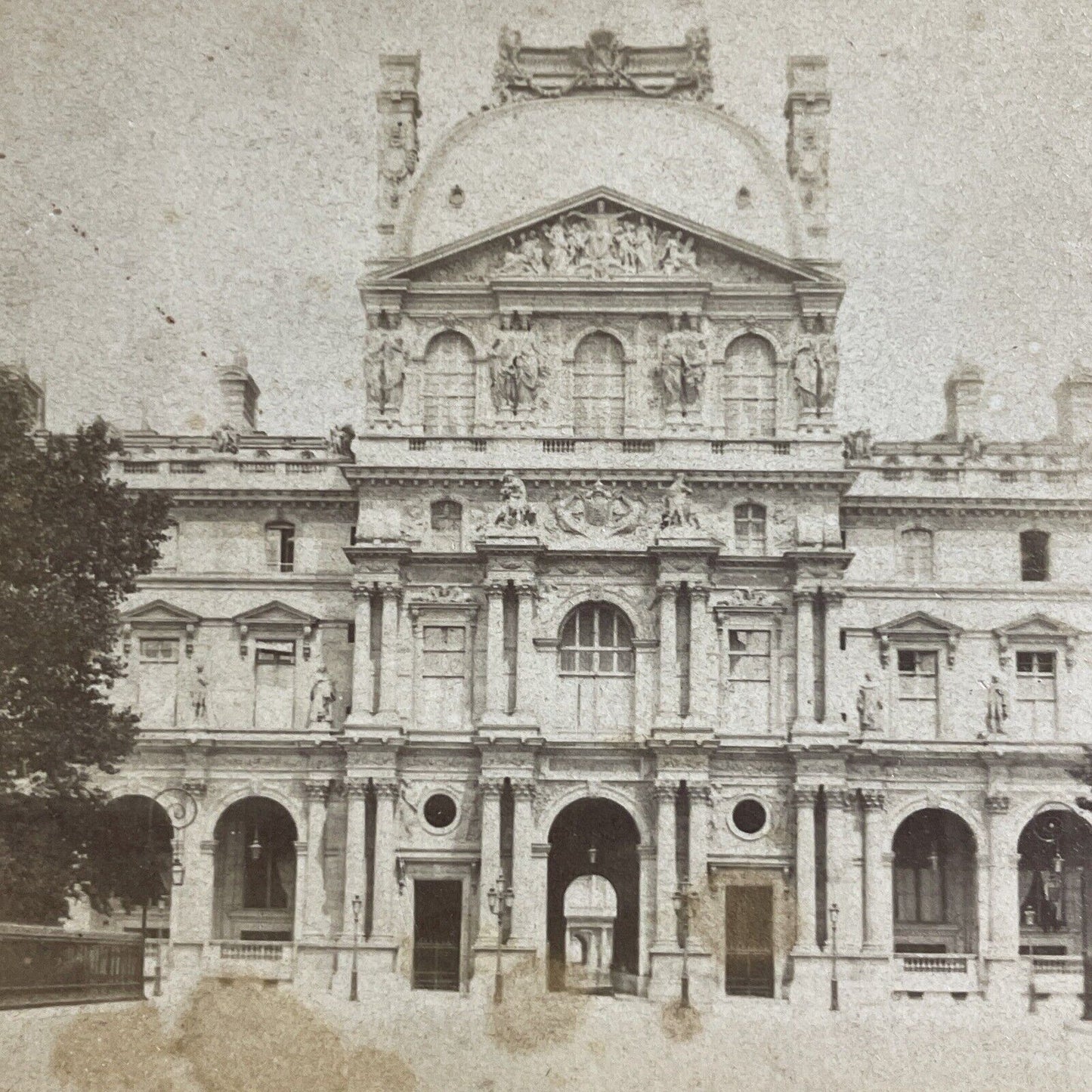 Antique 1870s The Louvre Gallery Paris France Stereoview Photo Card P4223