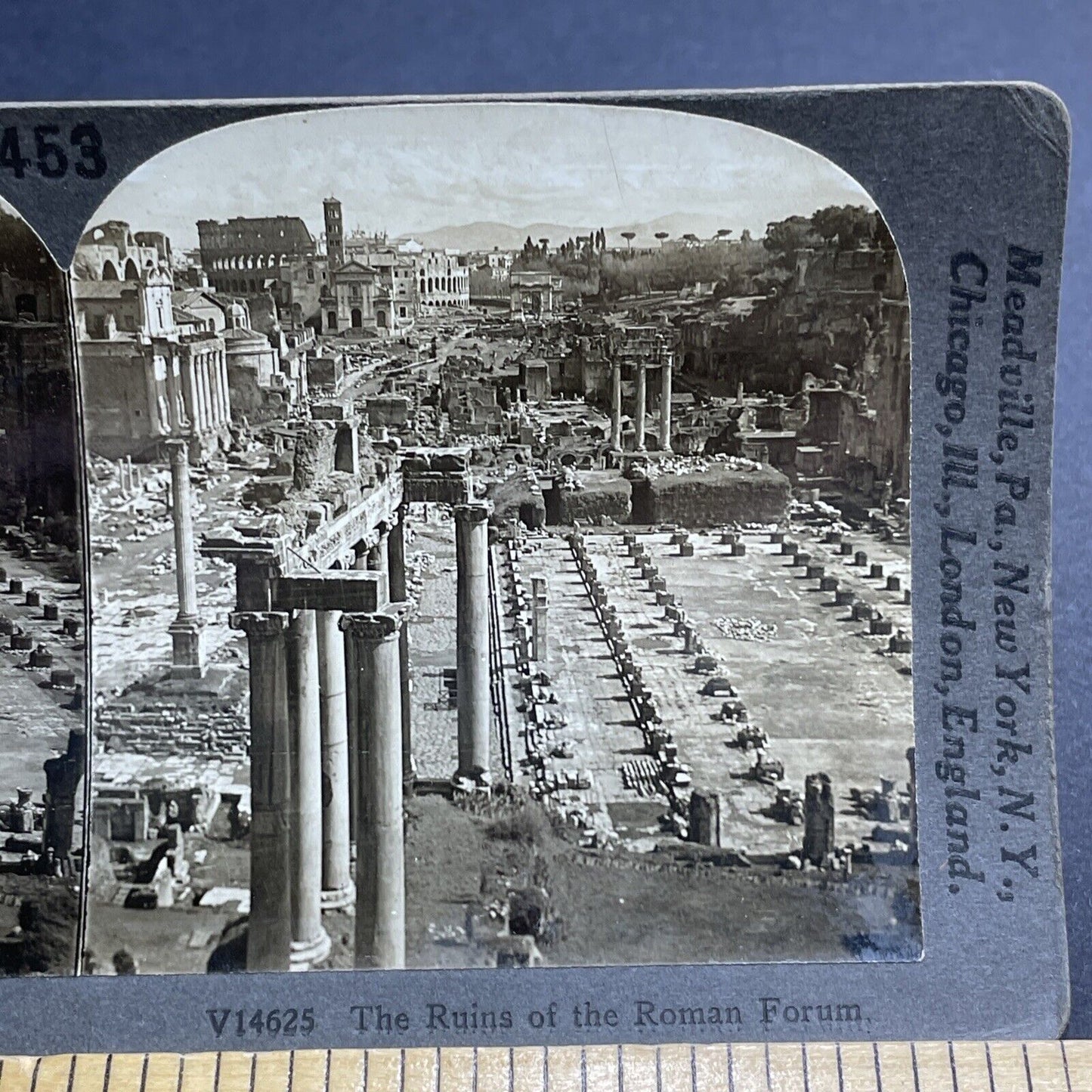 Antique 1920s Ruins And Columns Of Roman Forum Italy Stereoview Photo Card P2023