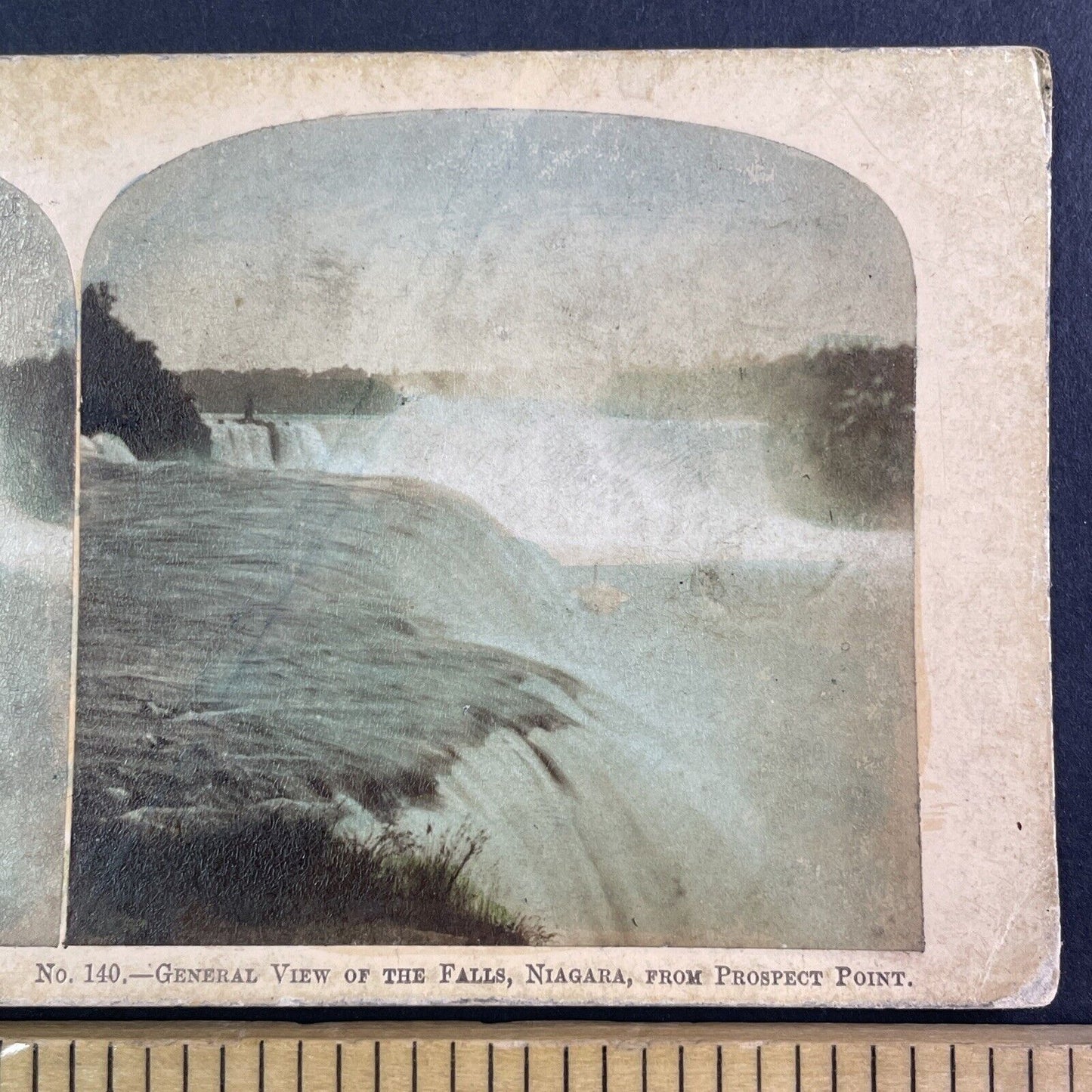 Niagara Falls From Prospect Point Stereoview Union Eagle Backstamp c1870 Y1703