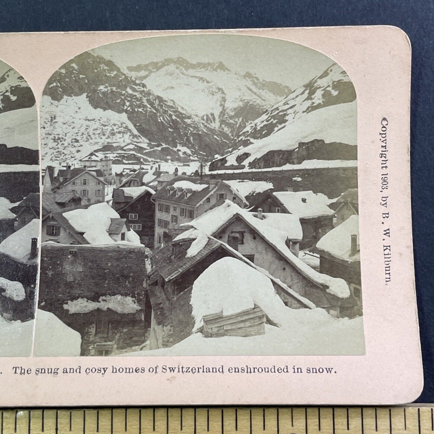 Andermatt Switzerland Stereoview Winter View Of Mountains Antique c1903 X2457