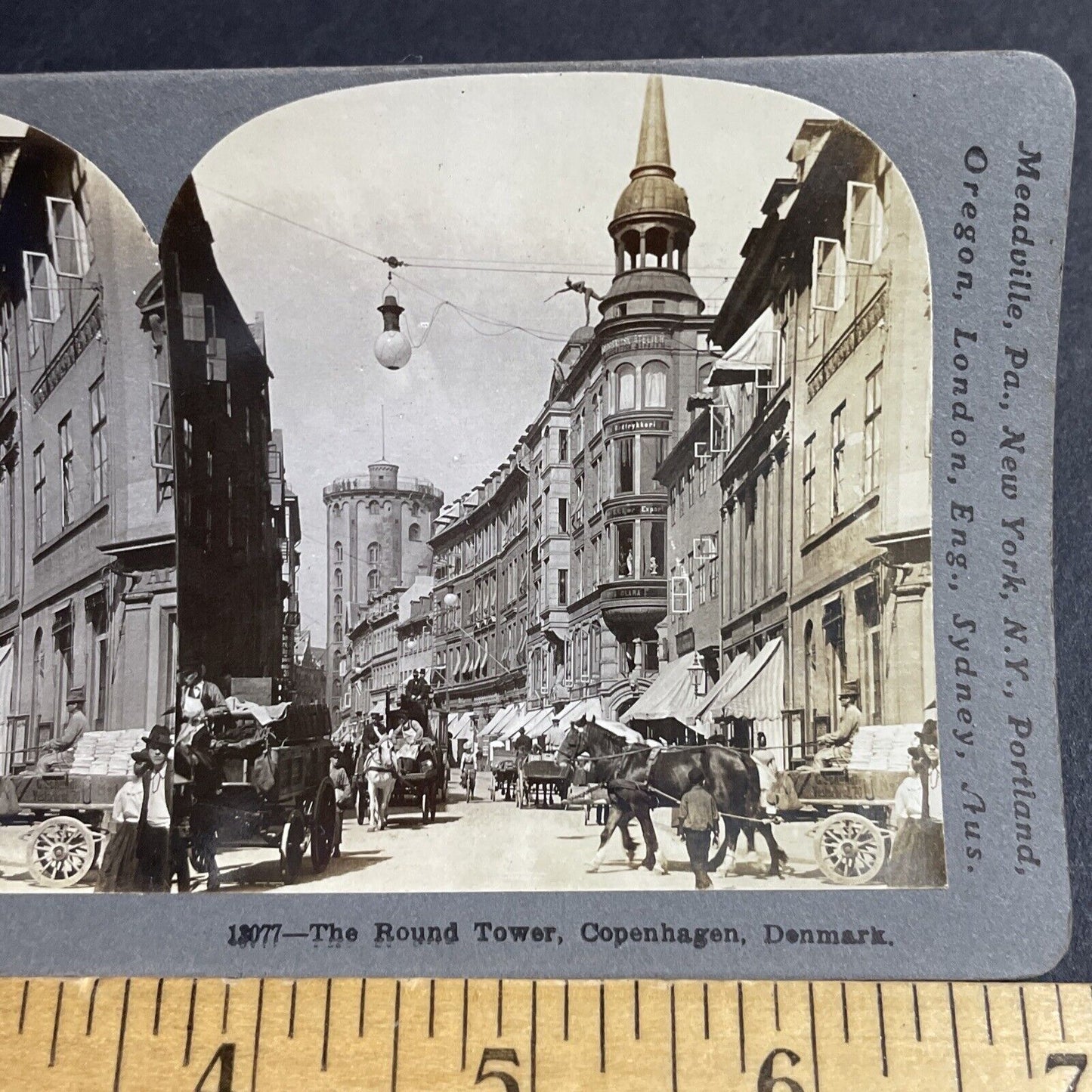 Antique 1901 Main Street In Copenhagen Denmark Stereoview Photo Card P4208