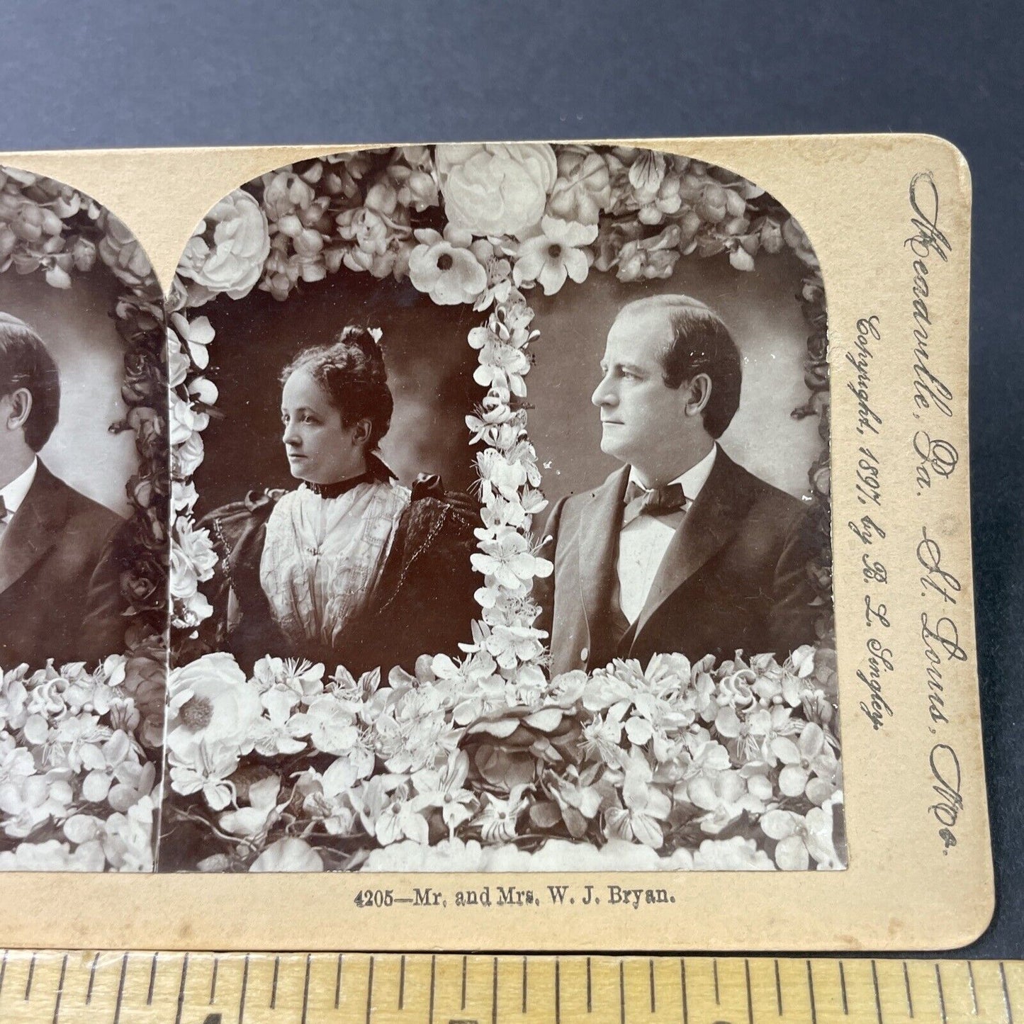 Antique 1897 William Jennings Bryan And His Wife Stereoview Photo Card P3078