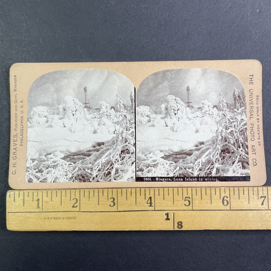 Observation Tower Luna Island New York Stereoview Antique c1898 X3183