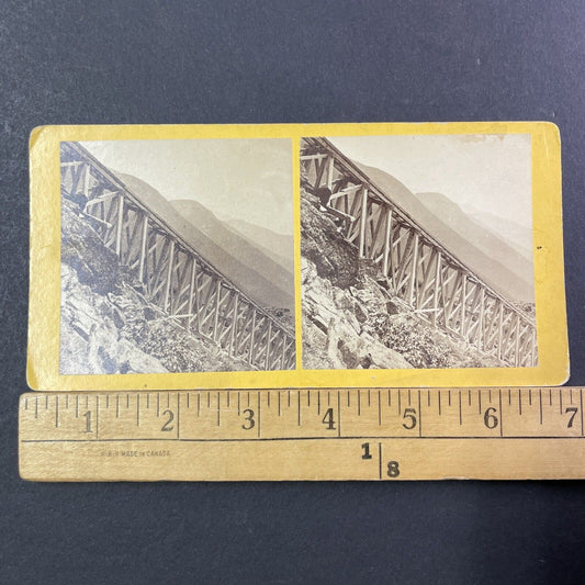 Mount Washington Railroad Bridge Construction Stereoview Antique c1868 X915