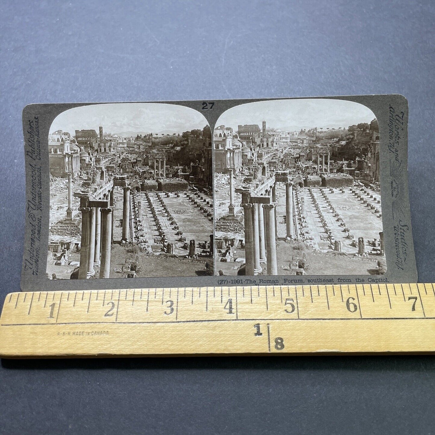 Antique 1904 Ruins Of Roman Forum Rome Italy Stereoview Photo Card P2379