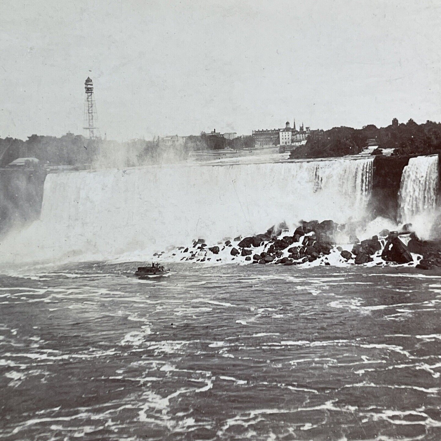 Niagara Falls American Side Stereoview M.H. Zahner Antique c1890 Y2844