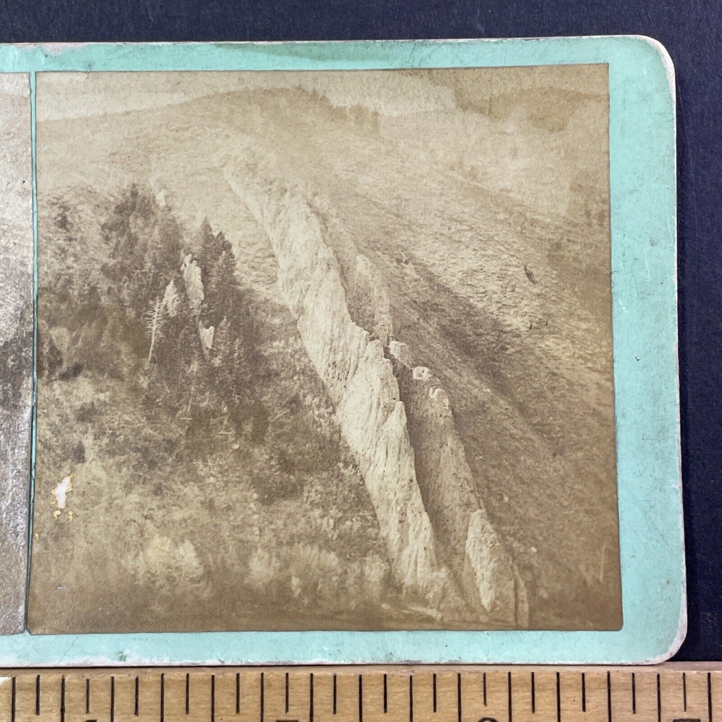 UPRR Devil's Chute Weber Canyon Utah Stereoview Savage Ottinger Antique c1865