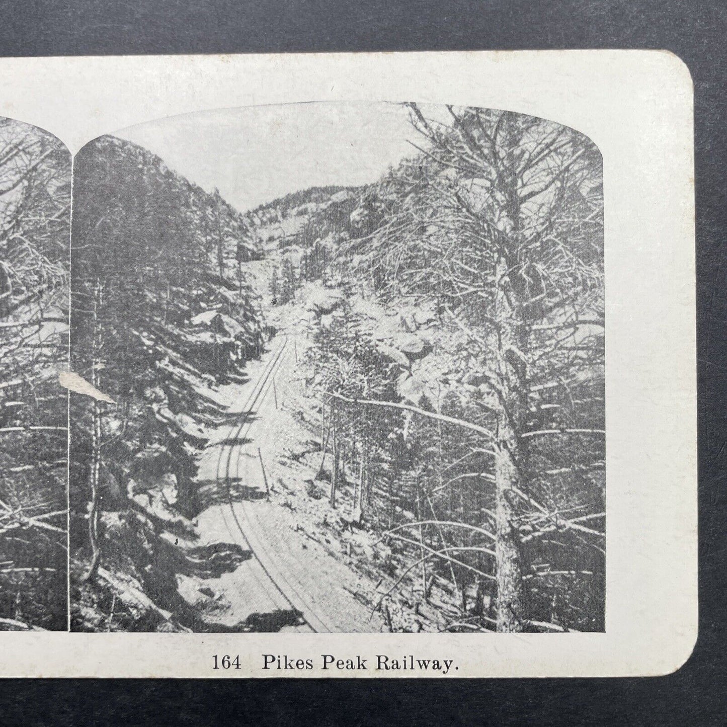 Antique 1910 Pikes Peak Railway Colorado Stereoview Photo Card P580-111