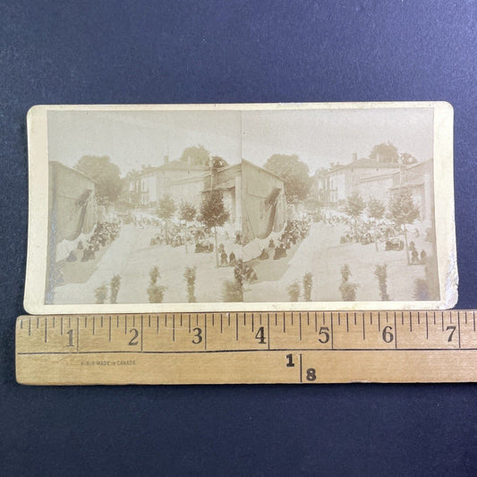 Funeral Procession Count Maxence de Grassin Stereoview Antique c1876 X1549