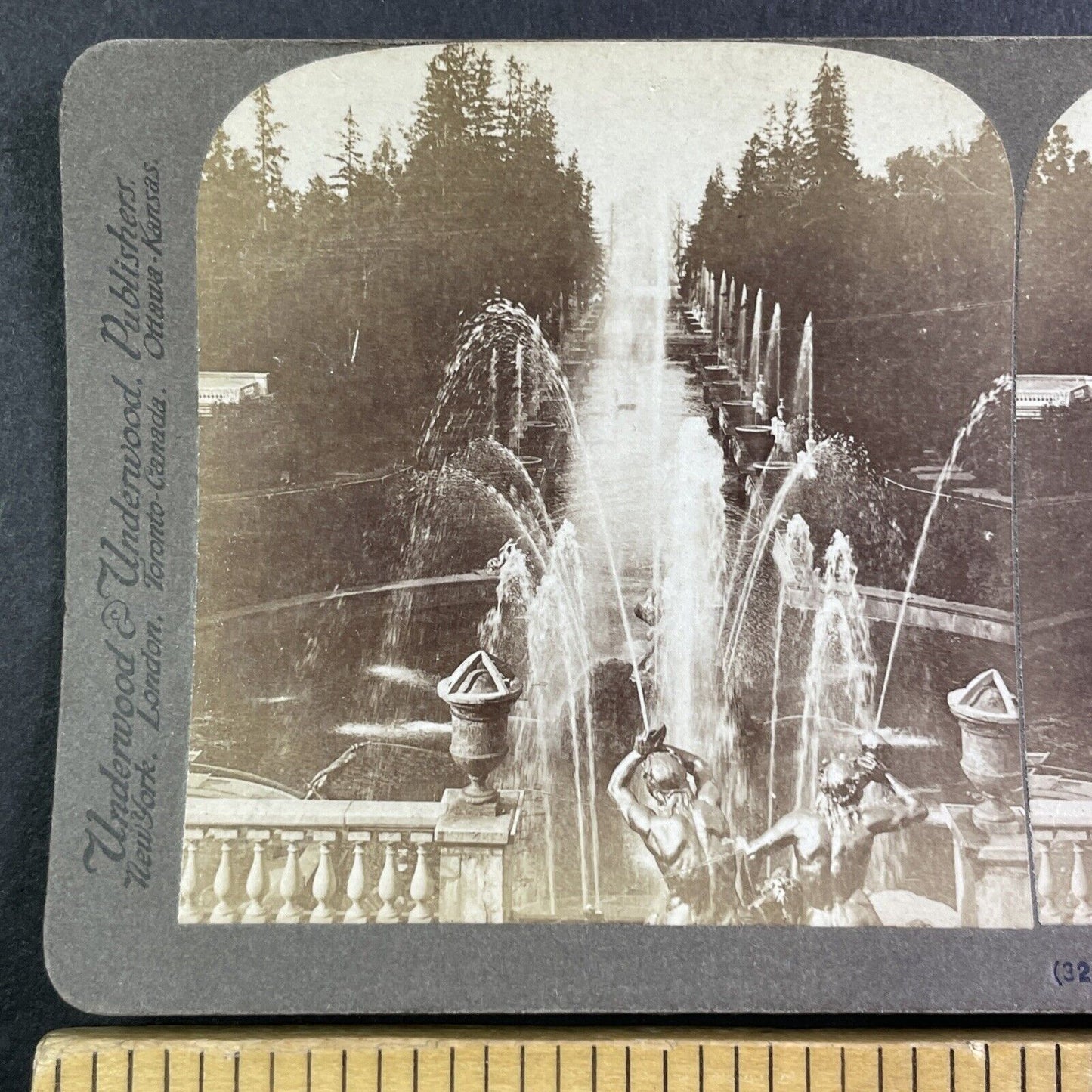 Peterhof Fountain Saint Petersburg Russia Stereoview Antique c1897 X4075