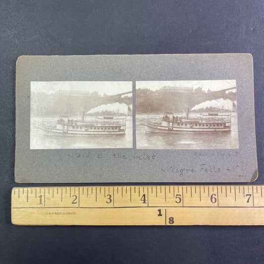 Maid of the Mist I Steamboat Stereoview Niagara River Antique c1885 Y1049