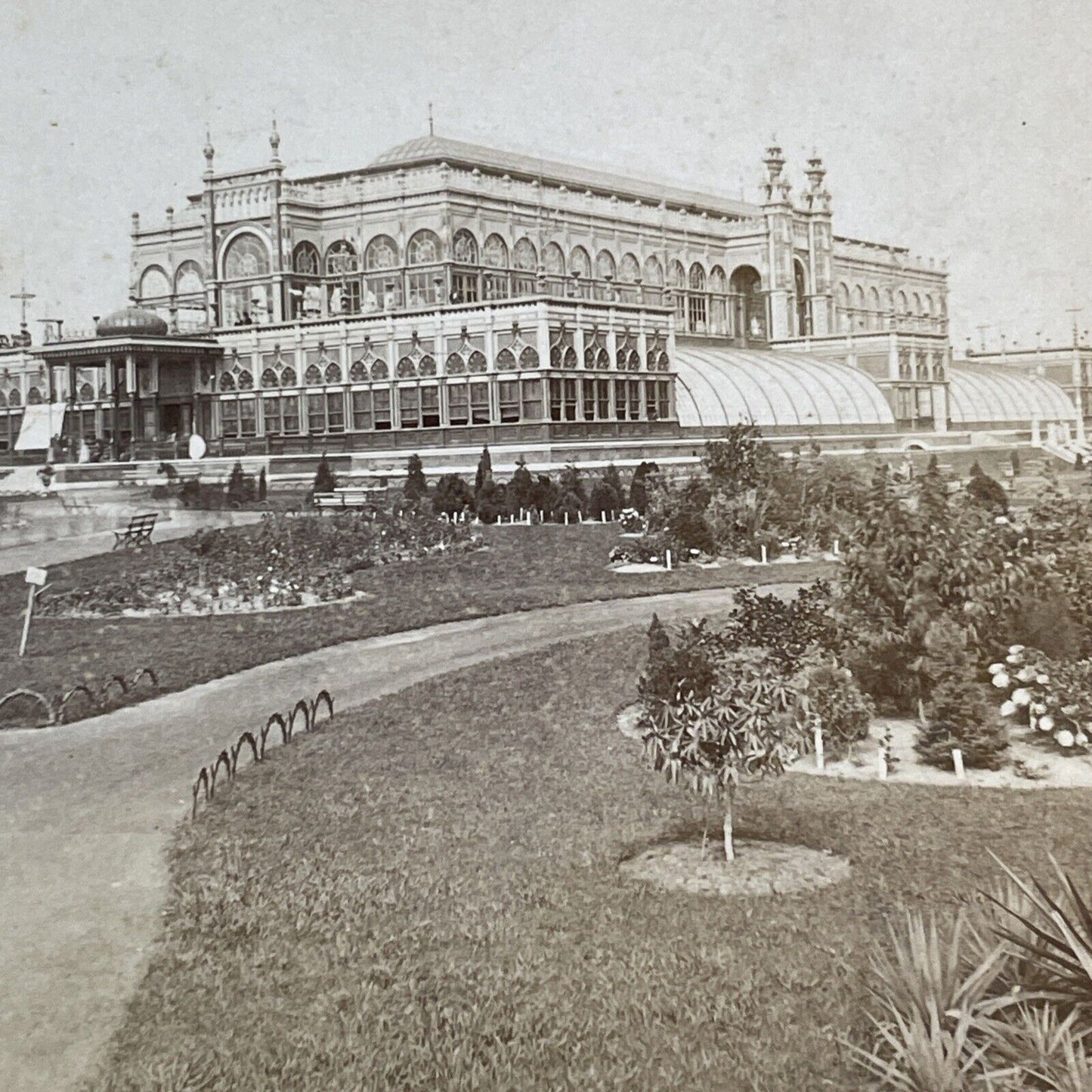 Horticultural Hall Philadelphia Stereoview Edward L Wilson Antique 1876 X1343