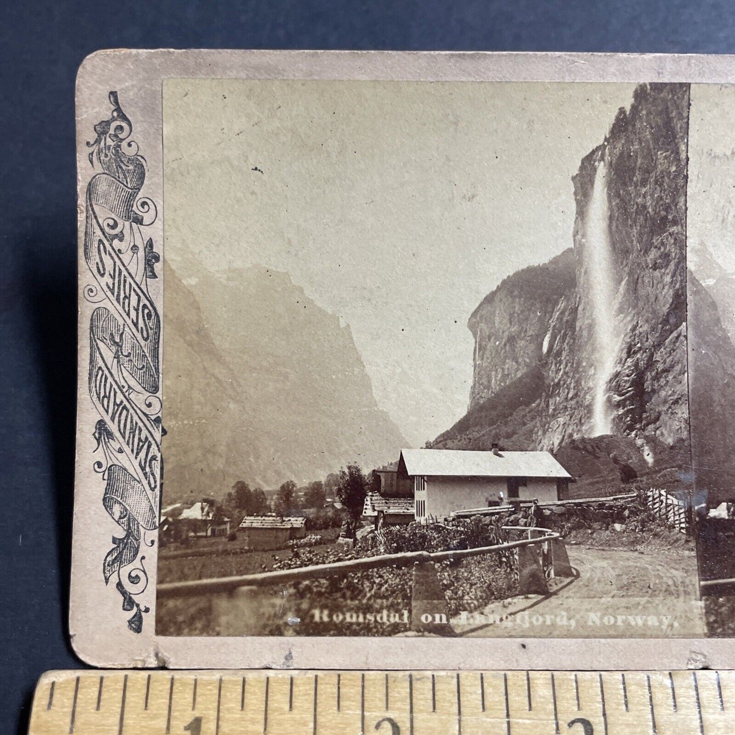 Antique 1880s Lauterbrunnen Switzerland Swiss Village Stereoview Photo Card 5202