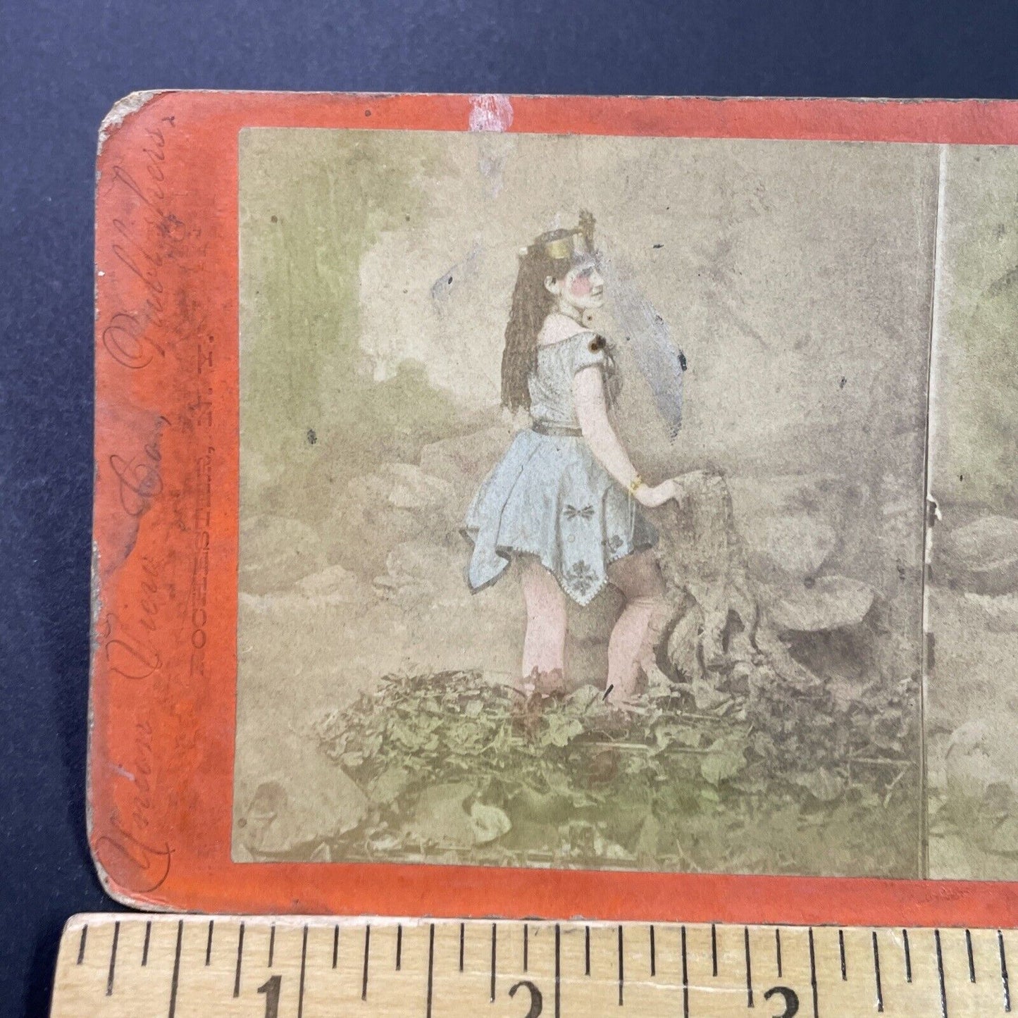 Antique 1860s Actress Annie Kemp Bowler Black Crook Stereoview Photo Card P3993