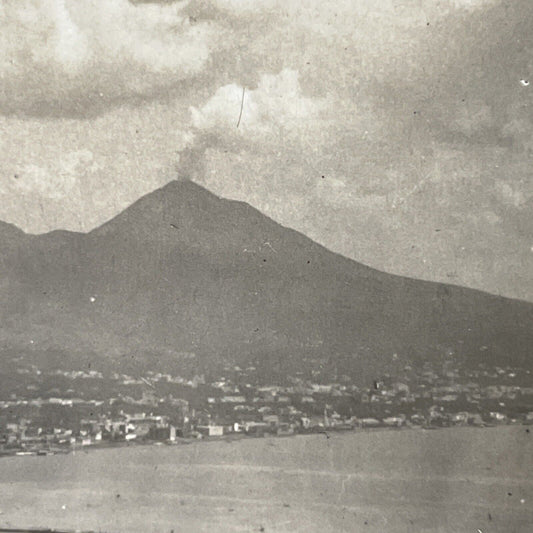 Antique 1906 Mount Vesuvius Volcano Eruption Italy Stereoview Photo Card P4155