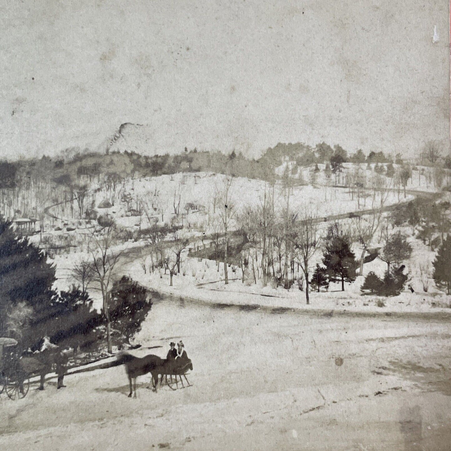 Central Park New York City Stereoview Manhattan NY Antique c1870s Y157