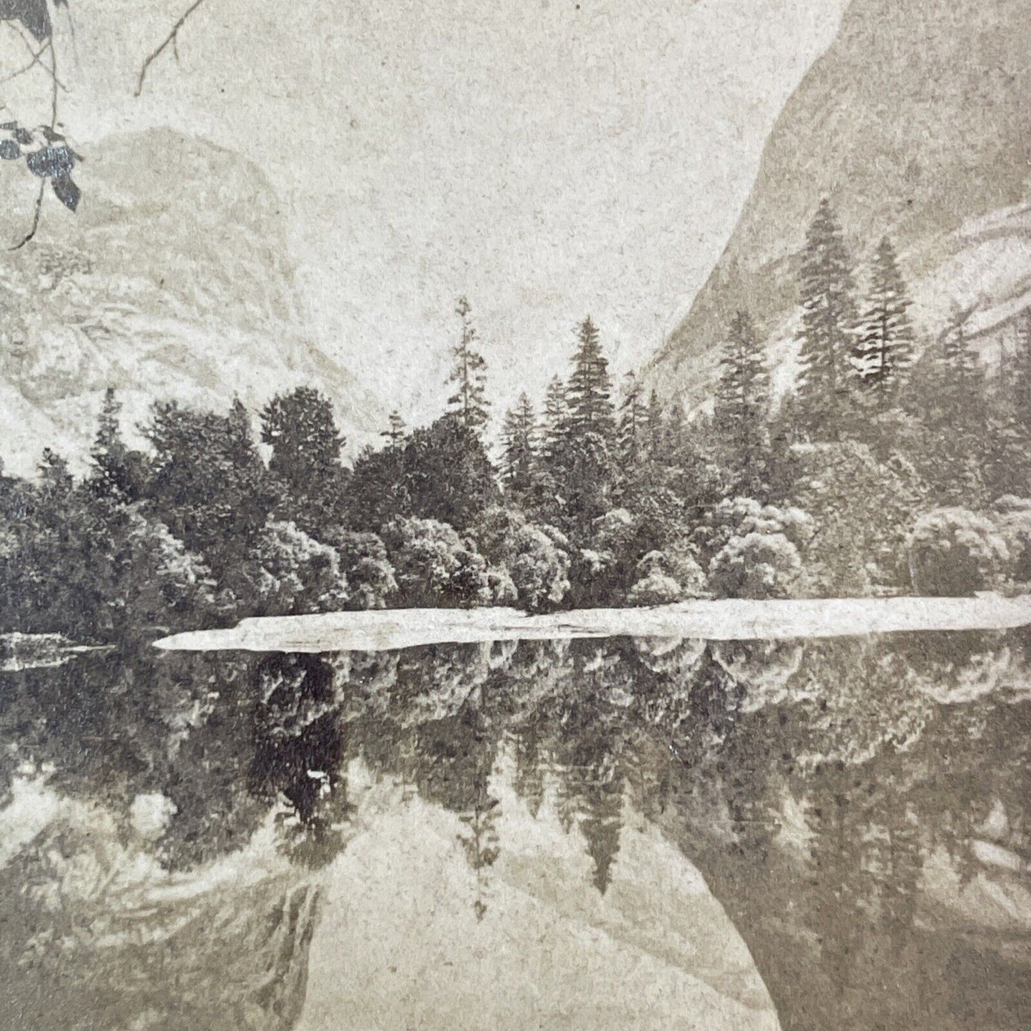 Mirror Lake Yosemite Valley Stereoview Thomas C. Roche Antique c1870 X3724