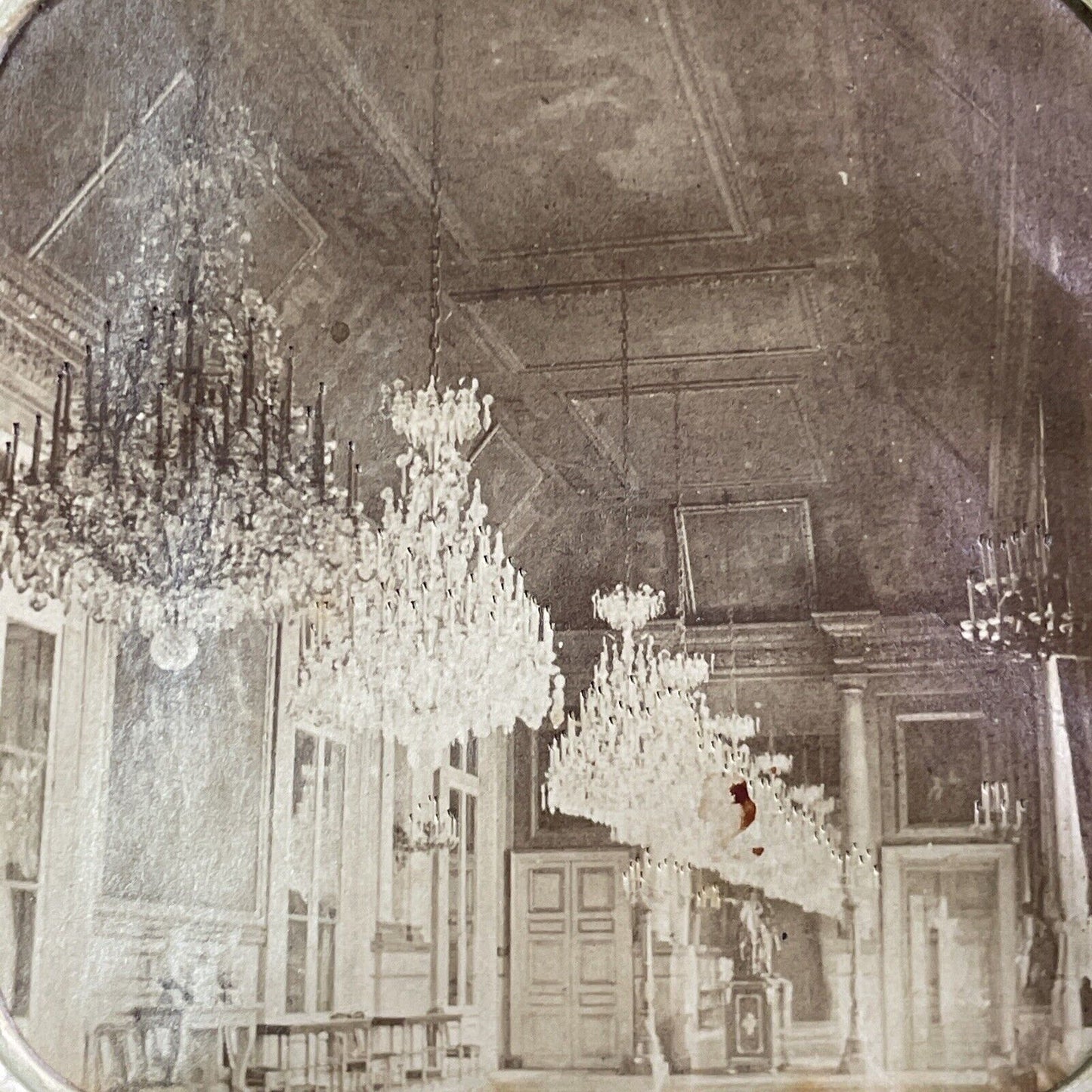 Inside Tuilieres Palace France Stereoview French Tissue Antique c1860s XT2116