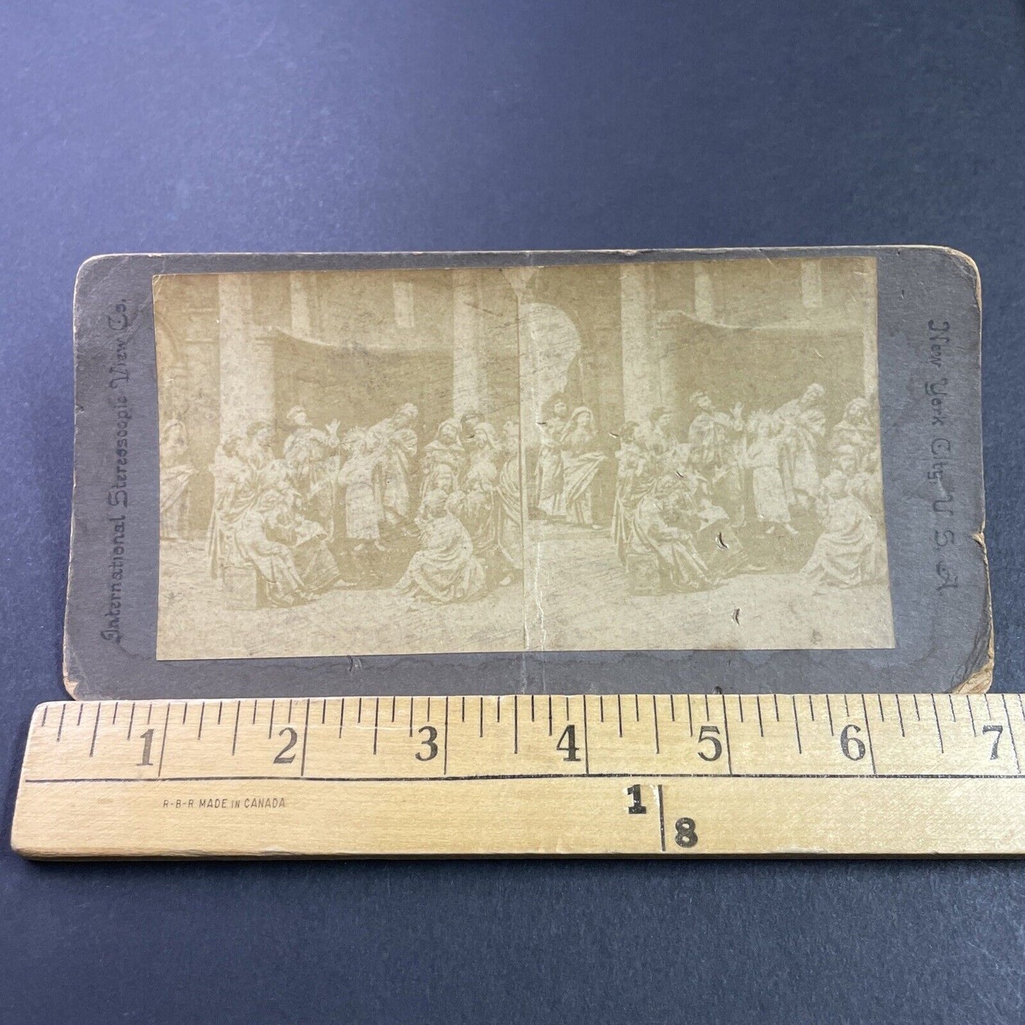 Antique 1870s Jesus And The Doctors Stereoview Photo Card P3415