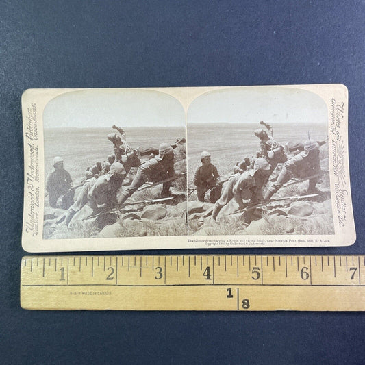 Soldiers Pinned Down by Gunfire Stereoview Boer War South Africa c1900 Y3012