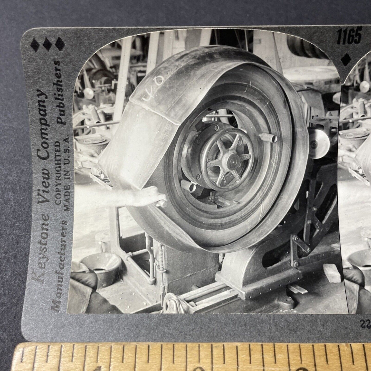 Antique 1920s Goodyear Tire Factory Akron Ohio Stereoview Photo Card V2611