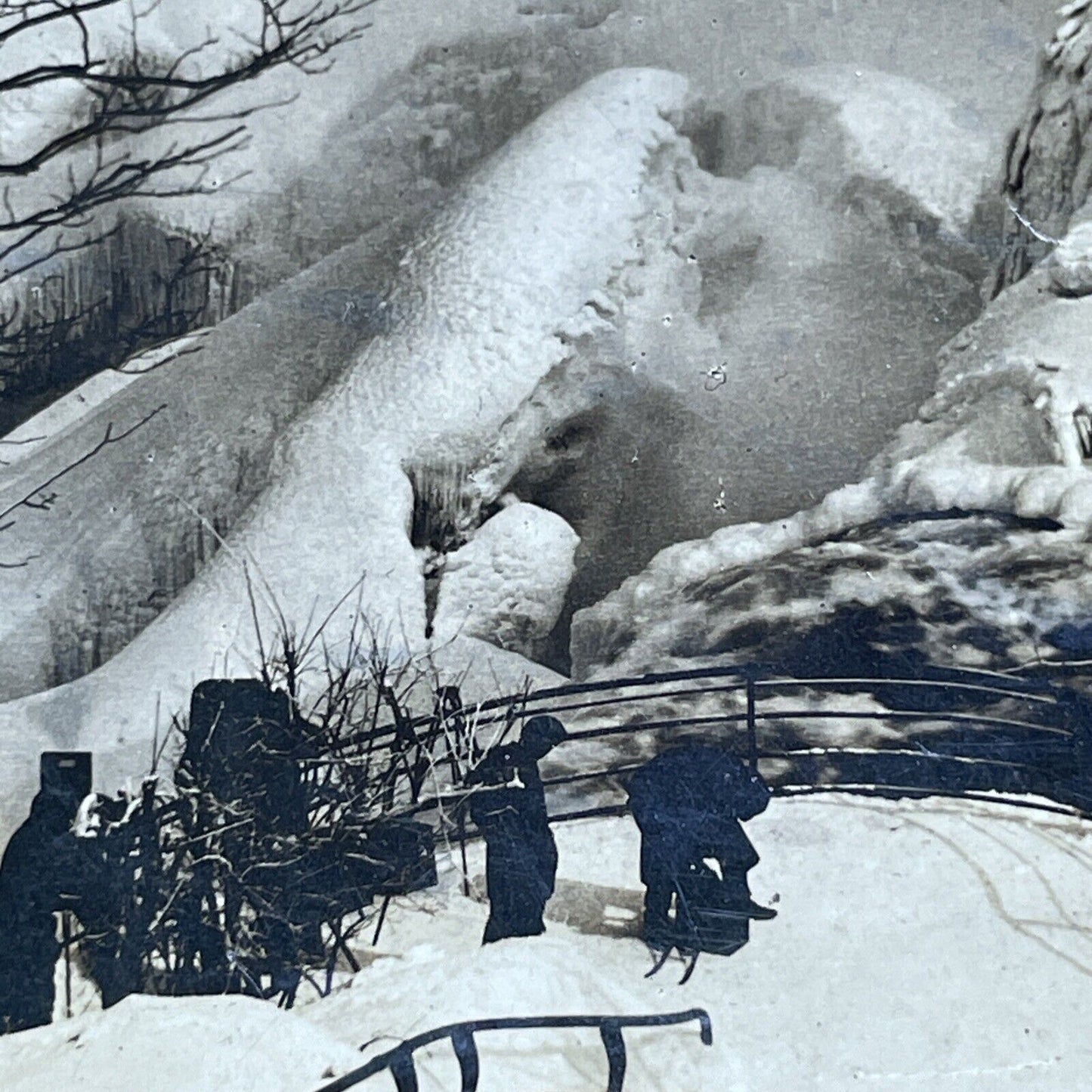 Antique 1909 Frozen Niagara Falls New York Stereoview Photo Card P1910