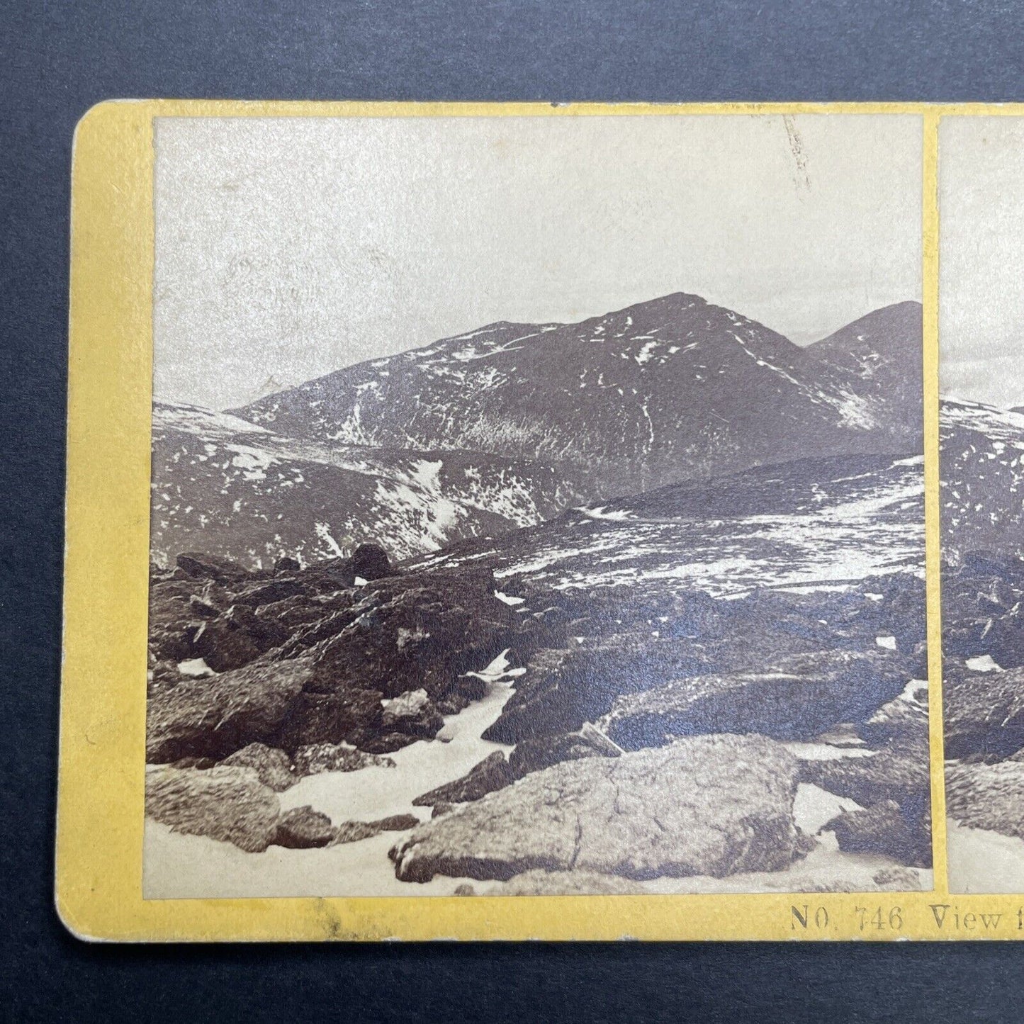 Antique 1870s First Photos Peak Of Mount Washington Stereoview Photo Card P1120