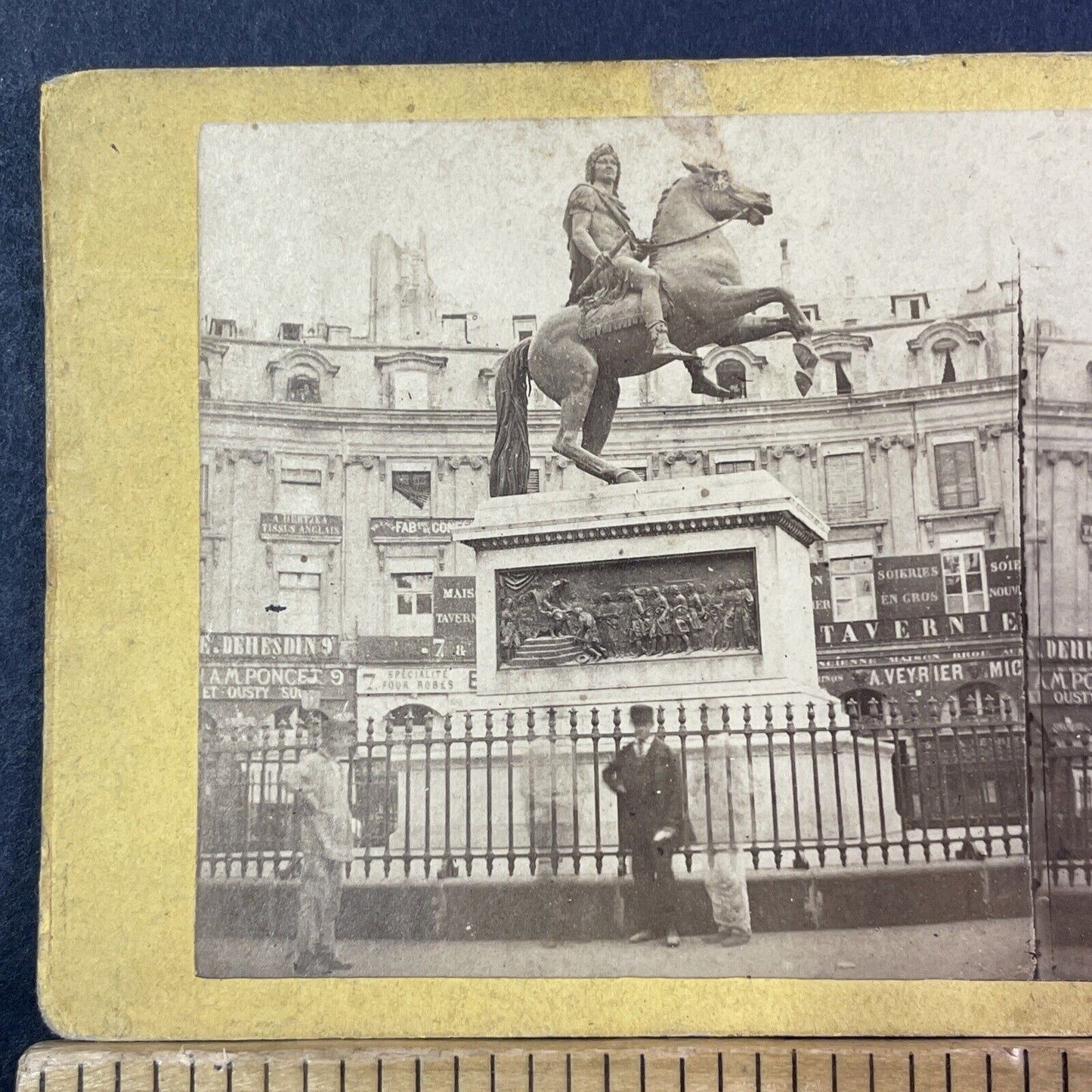 Two Ghosts At Place Des Victoires Paris Stereoview Antique c1872 X2570