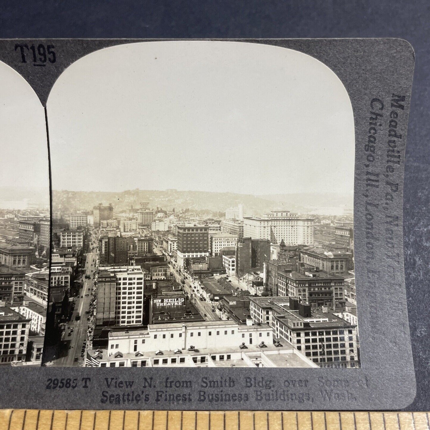 Antique 1920s Downtown Seattle Washington Stereoview Photo Card P4836