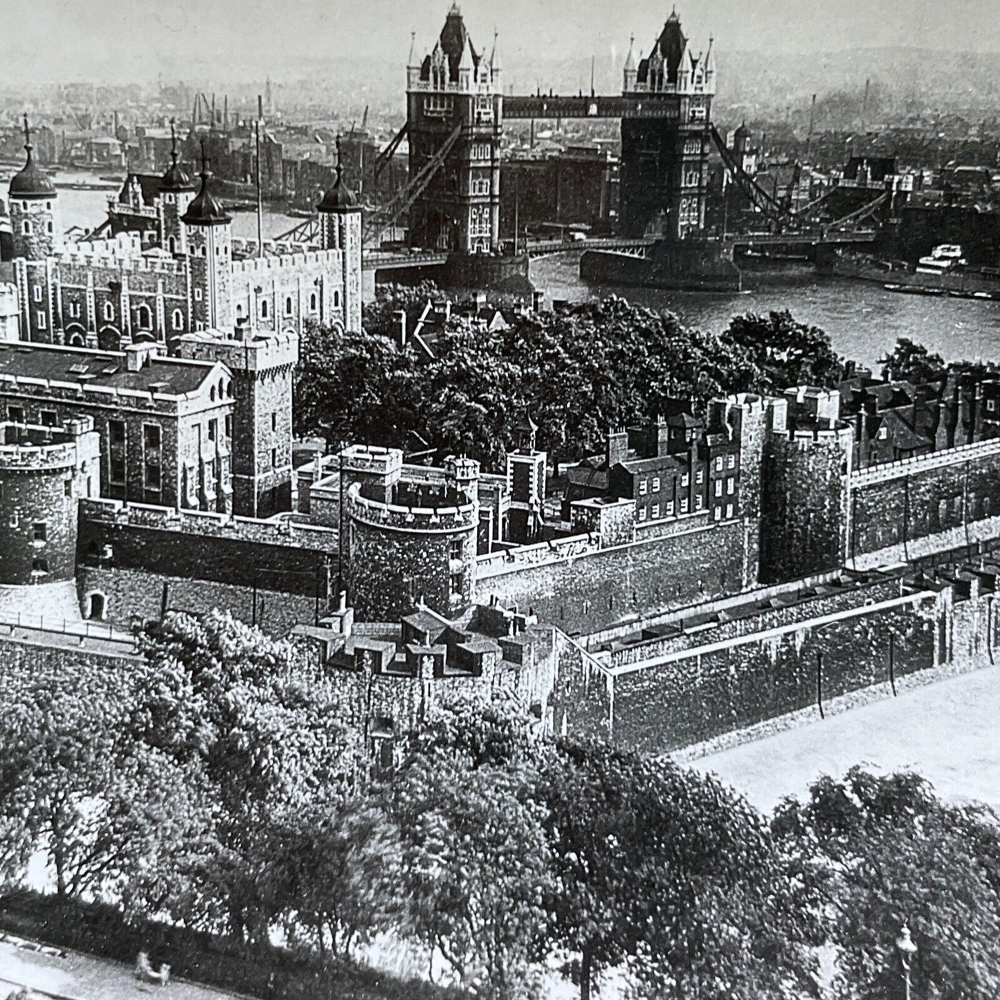 Antique 1920s Tower Bridge London Bridge England Stereoview Photo Card V2963