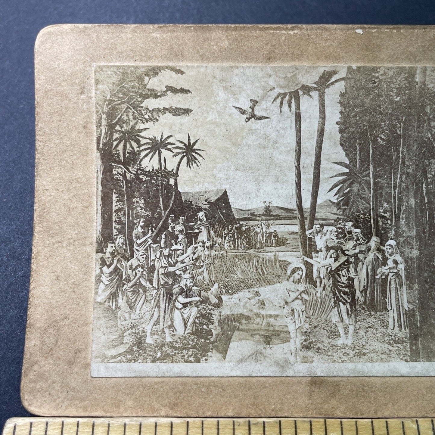 Antique 1860s Jesus And His Followers In The Nile Stereoview Photo Card P3409