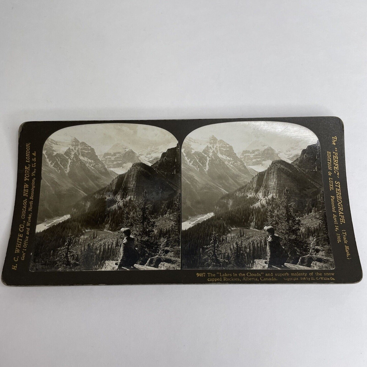 Antique 1903 Lake Louise Alberta Rockies Glacier Canada Stereoview Photo PC619