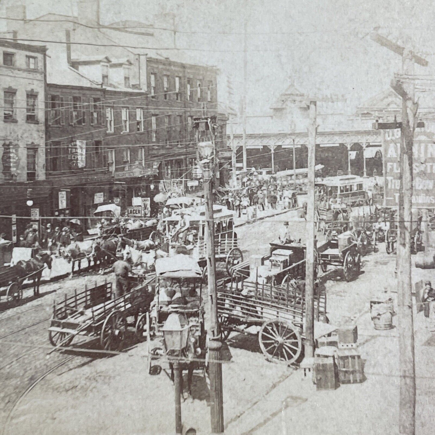 Street Scene Philadelphia Stereoview Griffith & Griffith Antique c1884 X3871