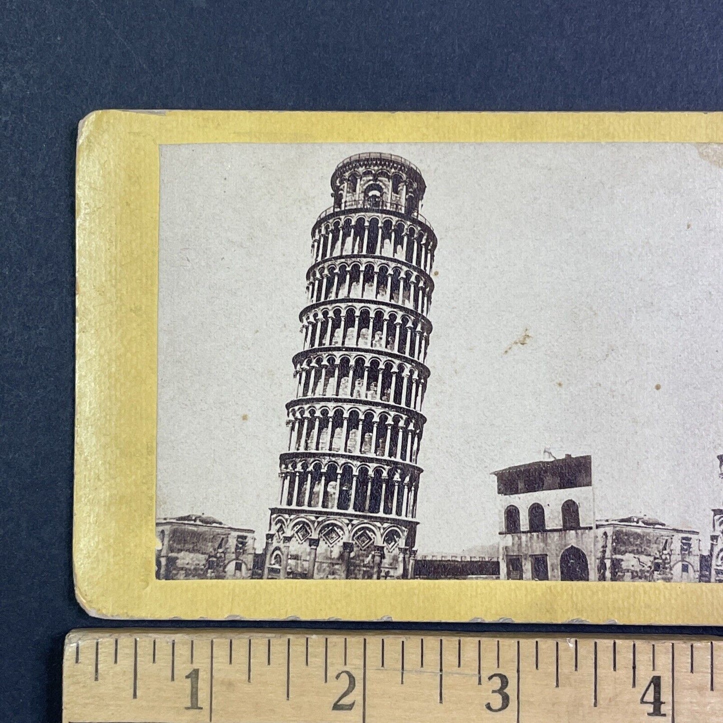 The Leaning Tower of Pisa Italy Stereoview Antique c1860s Y1004