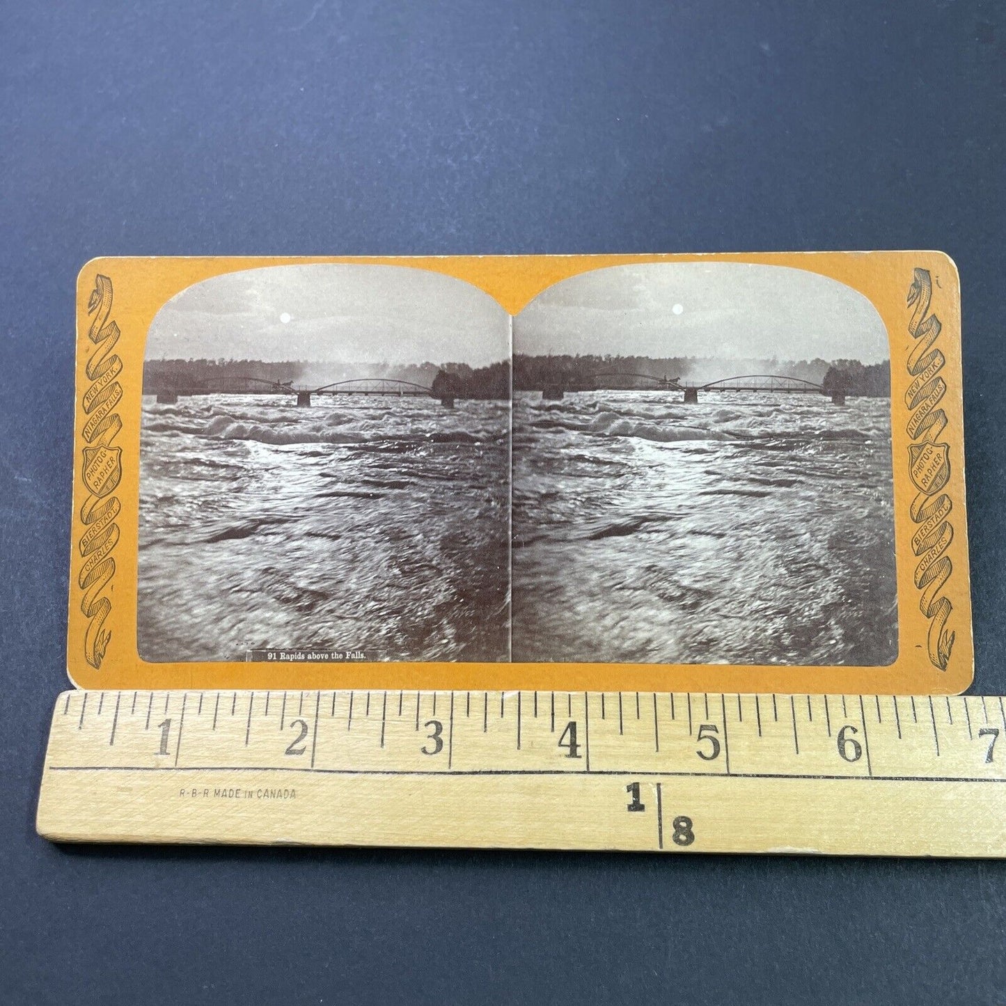 Antique 1870s Niagara Falls Bridge To Luna Island Stereoview Photo Card P3104