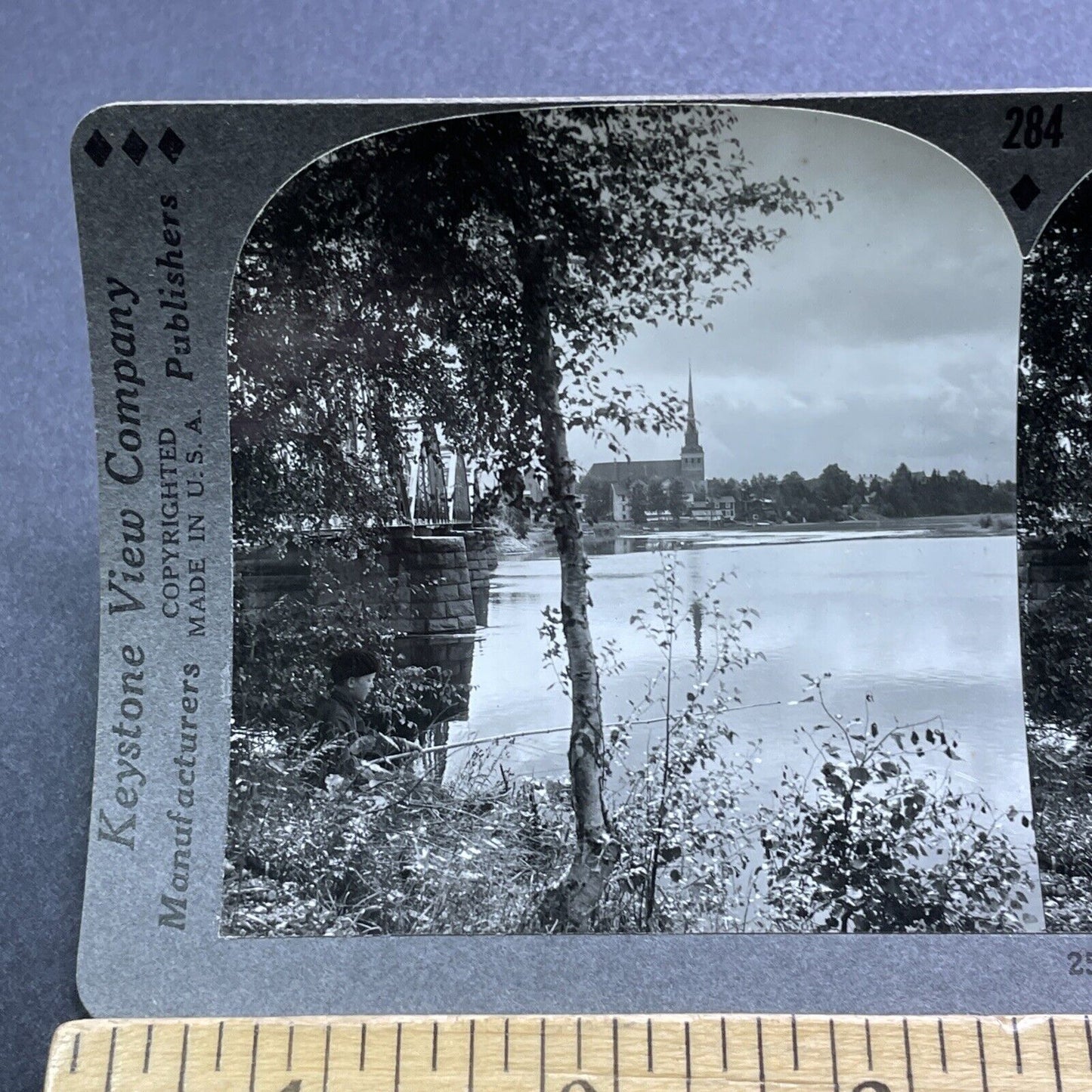 Antique 1920s Mora Sweden City And Port View Stereoview Photo Card V2980