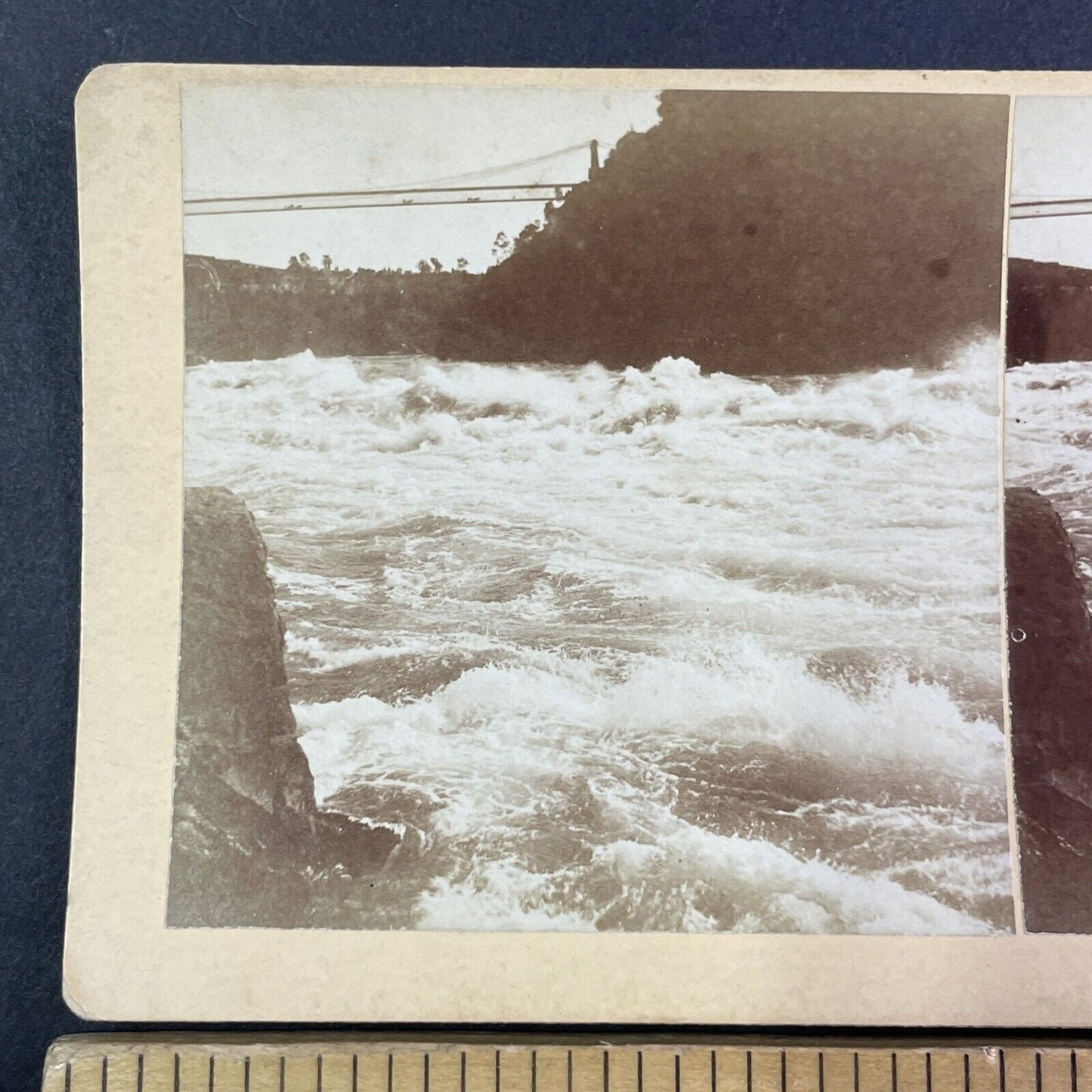 Whirlpool Rapids Niagara Falls Gorge Stereoview Antique c1880 Y2130