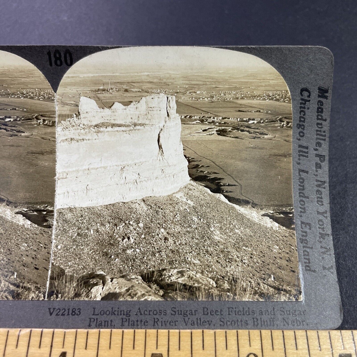 Antique 1910s Scotts Bluff Nebraska Town View Stereoview Photo Card P3718