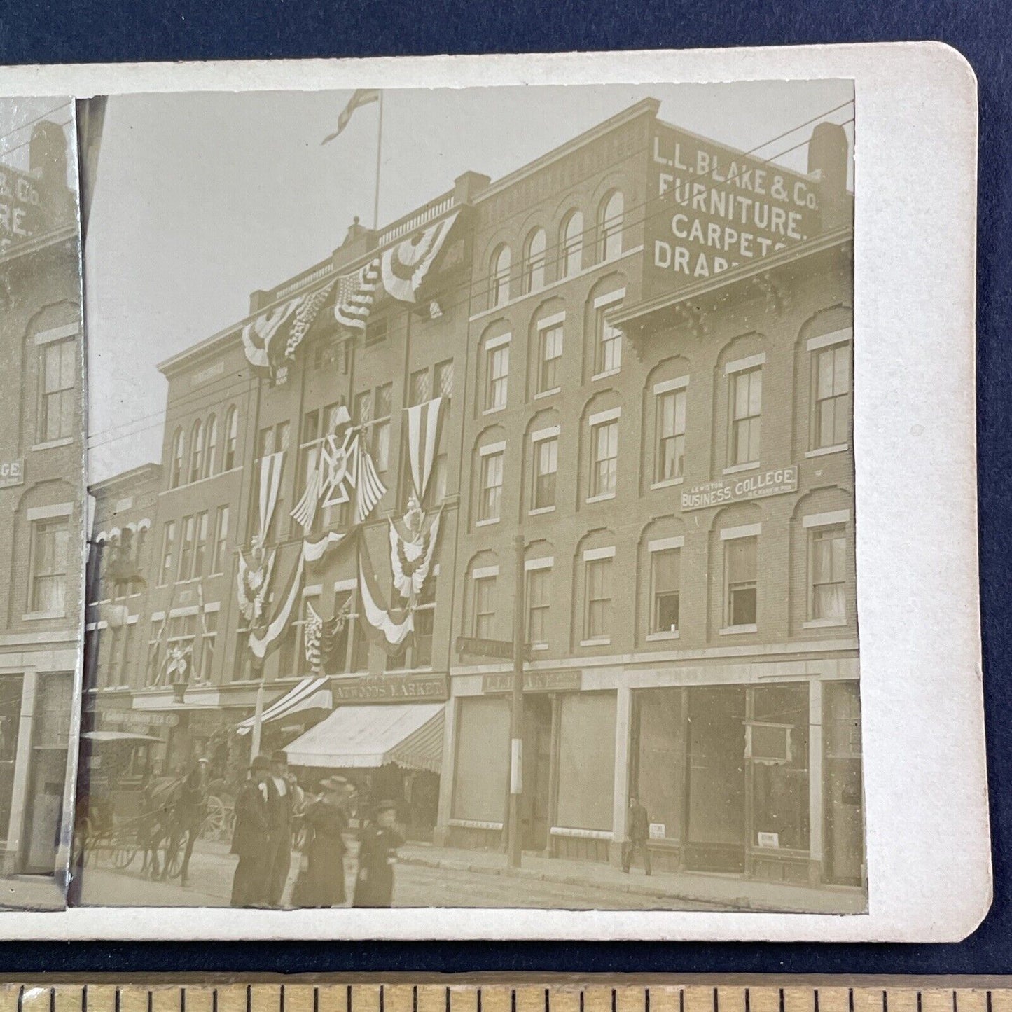 Kora Shrine Freemason Temple Stereoview Lewiston Maine I.L. Hammond c1880 Y135