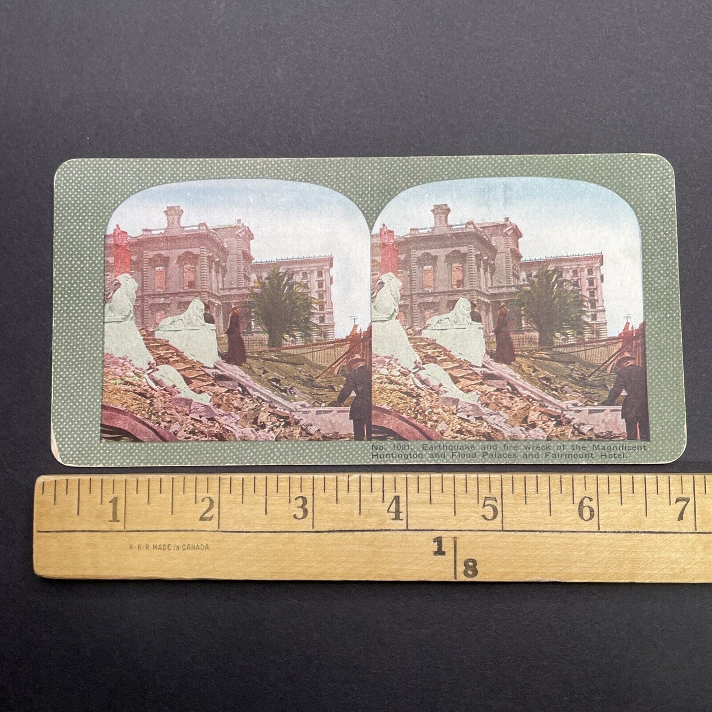 Antique 1910s San Francisco Earthquake Fairmount Stereoview Photo Card 2300-01