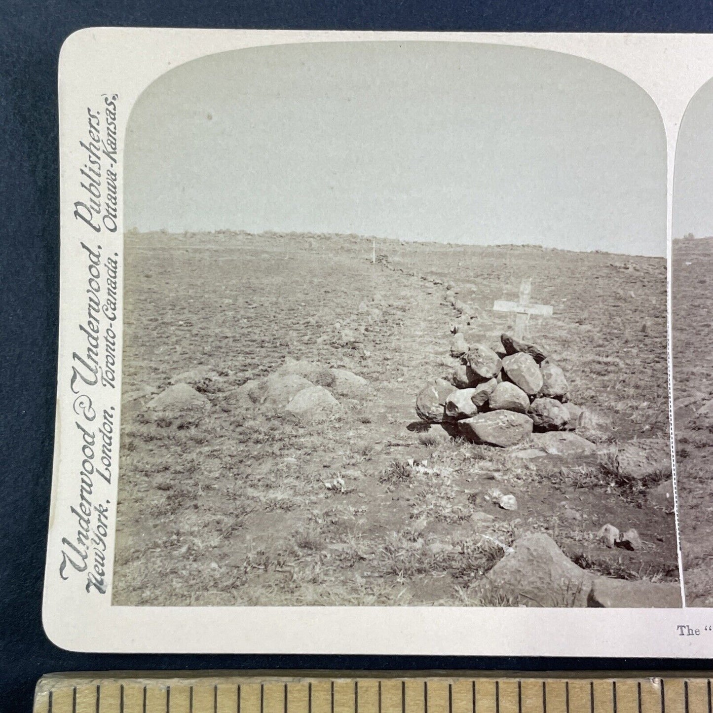 Battlefield Graves Cemetery Stereoview Boer War South Africa c1901 Y3021