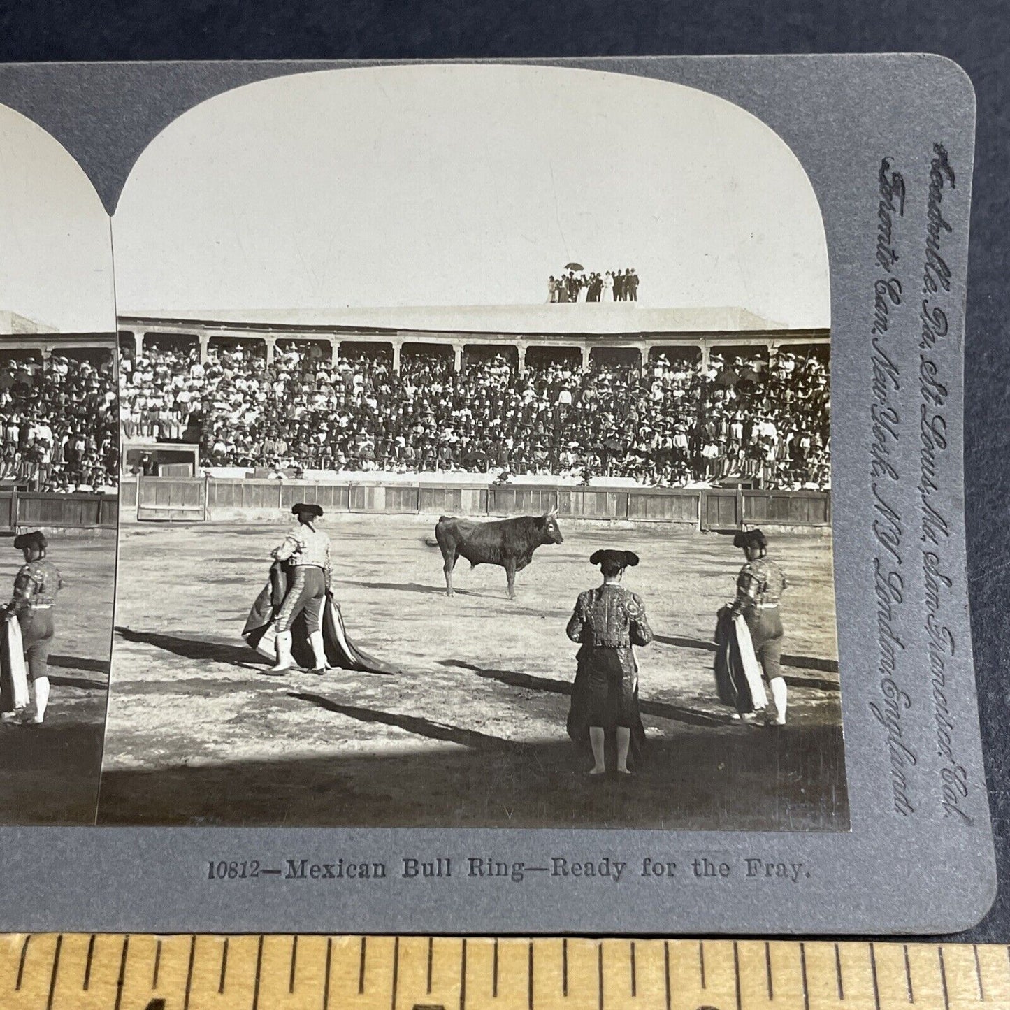 Antique 1900 Bullfighting Bullfighters Mexico Stereoview Photo Card P4439