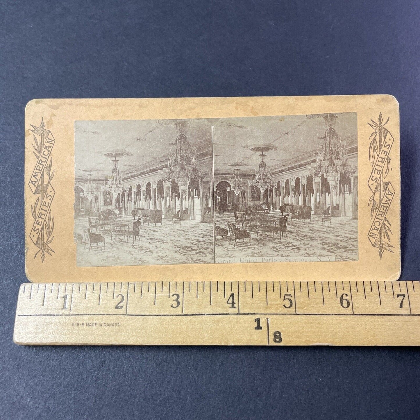 Antique 1870s Grand Union Hotel Saratoga Springs Stereoview Photo Card P381-14