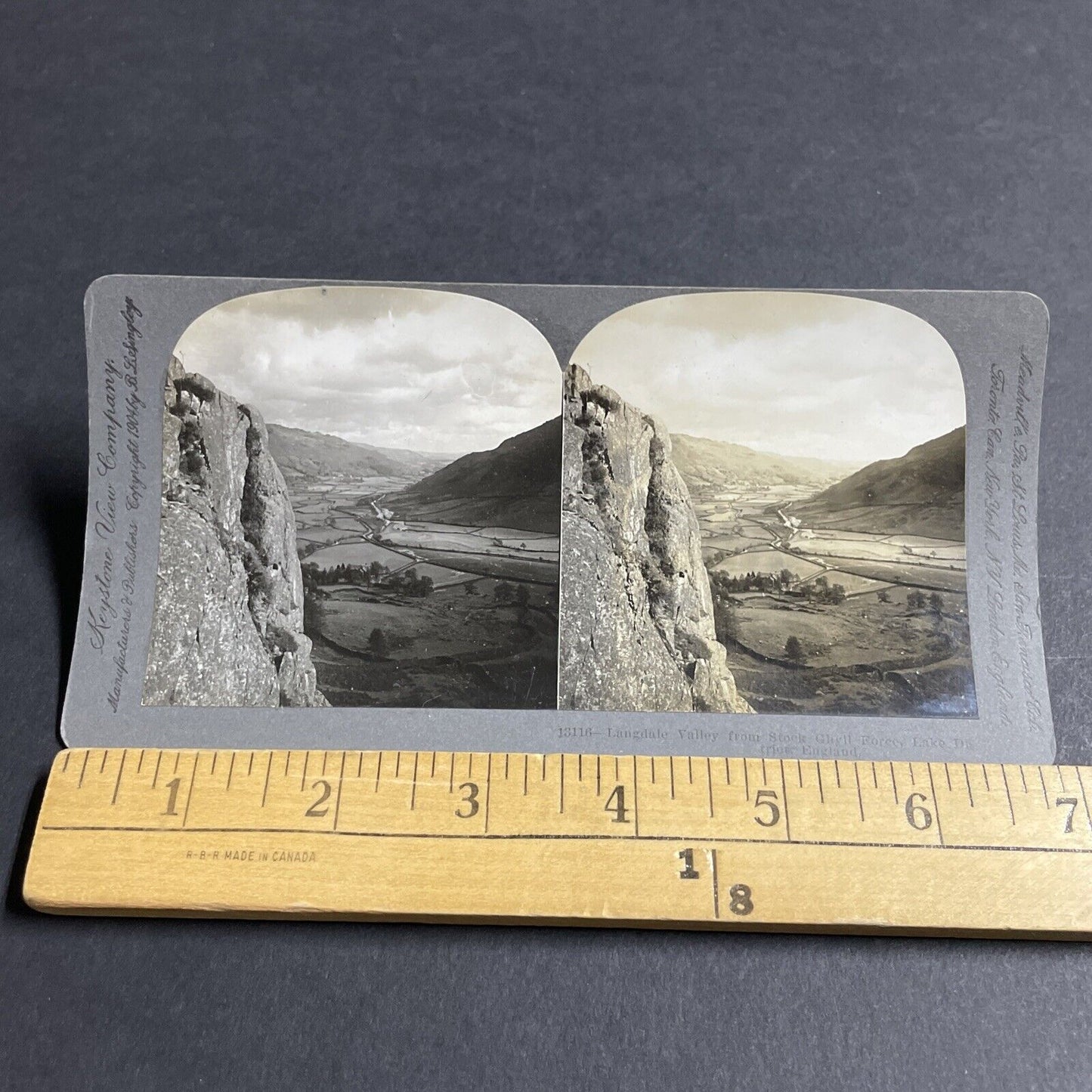 Antique 1904 Great Langdale Valley England Stereoview Photo Card P4552