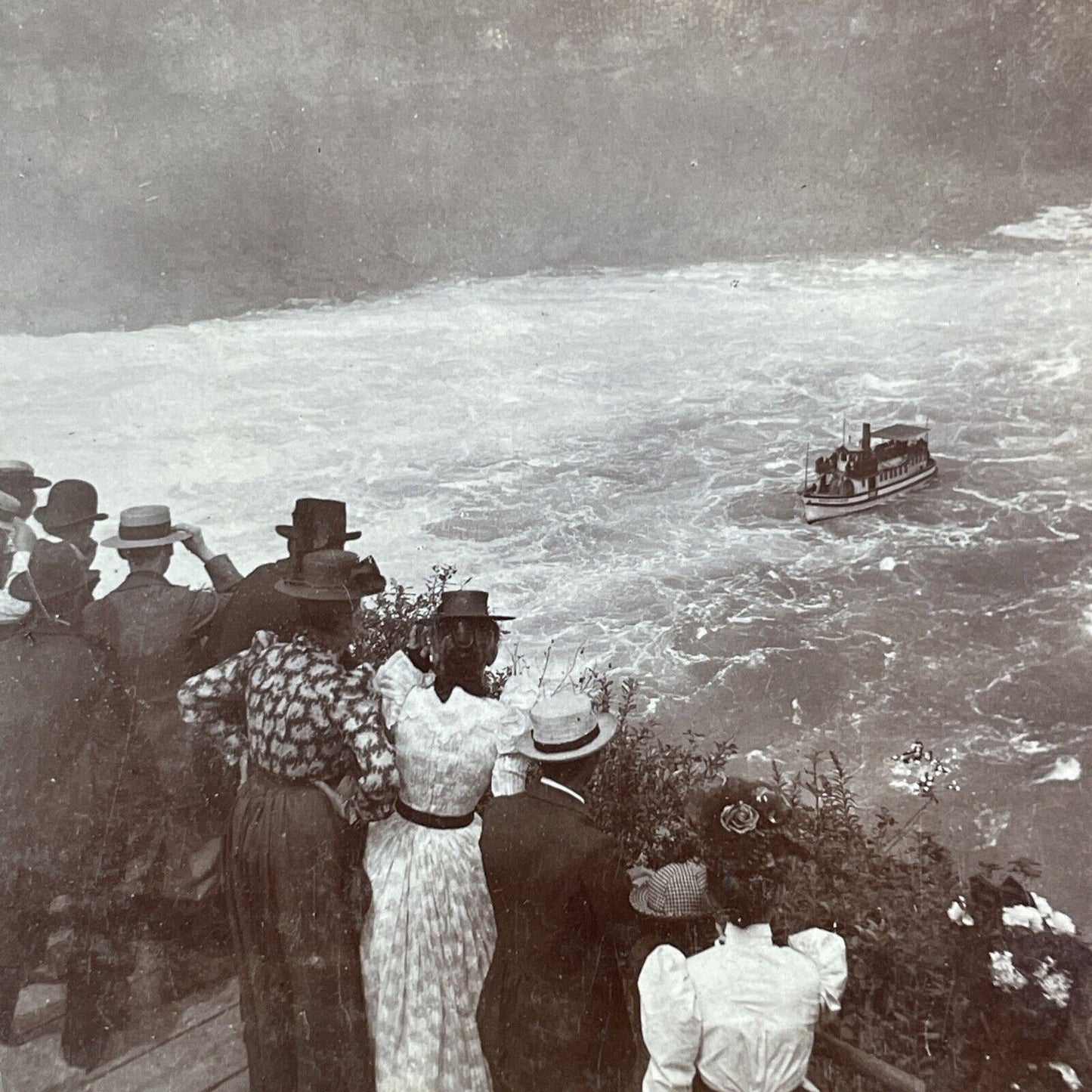 Maid of the Mist Steamboat Niagara River Rapids Stereoview Antique c1898 Y1440