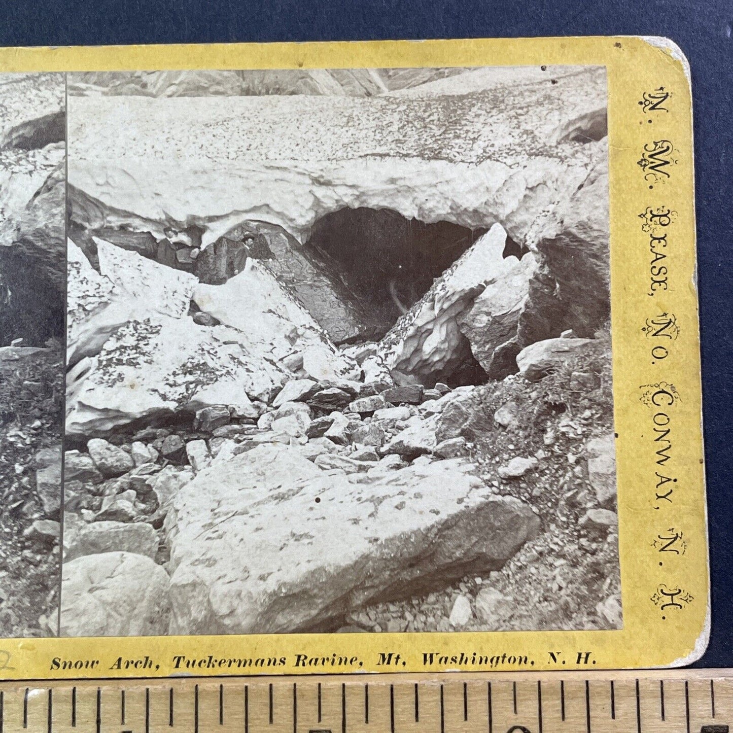 Tuckerman's Ravine NH Stereoview NW Pease Photo Card Antique c1872 X1001