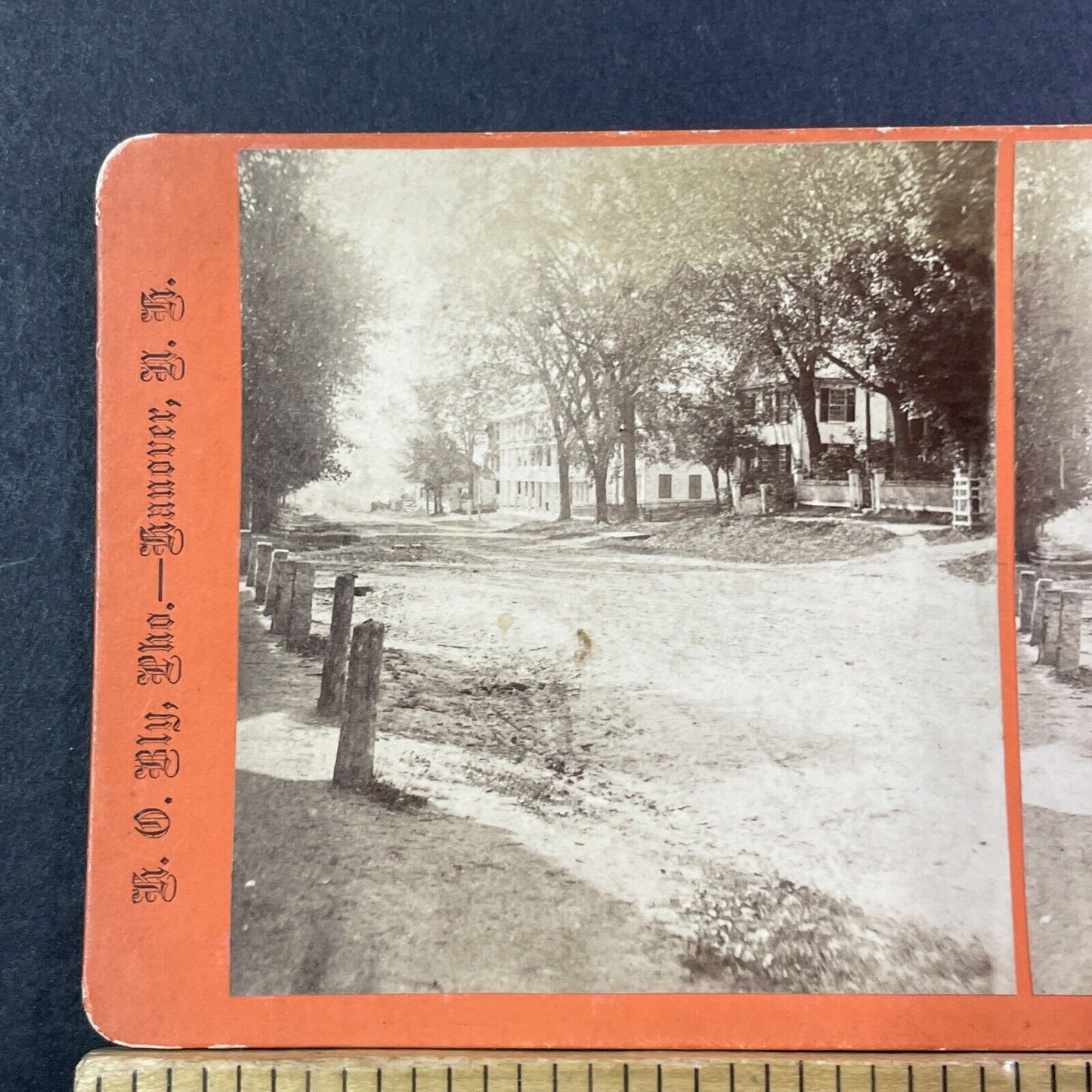 Hanover NH Hotel View Stereoview Photo Card Henry Osgood Bly Antique c1869 X967